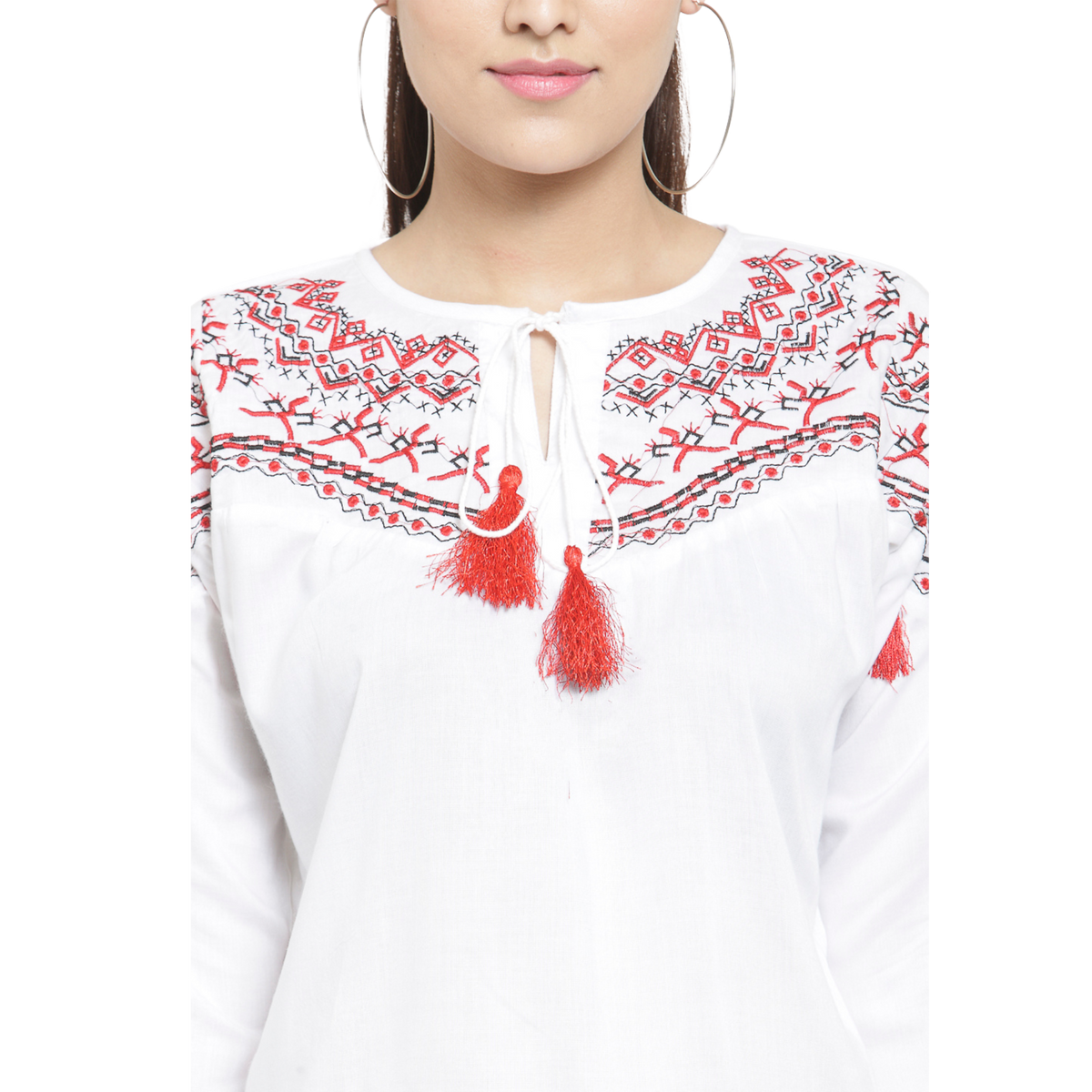 White Embroidered Top