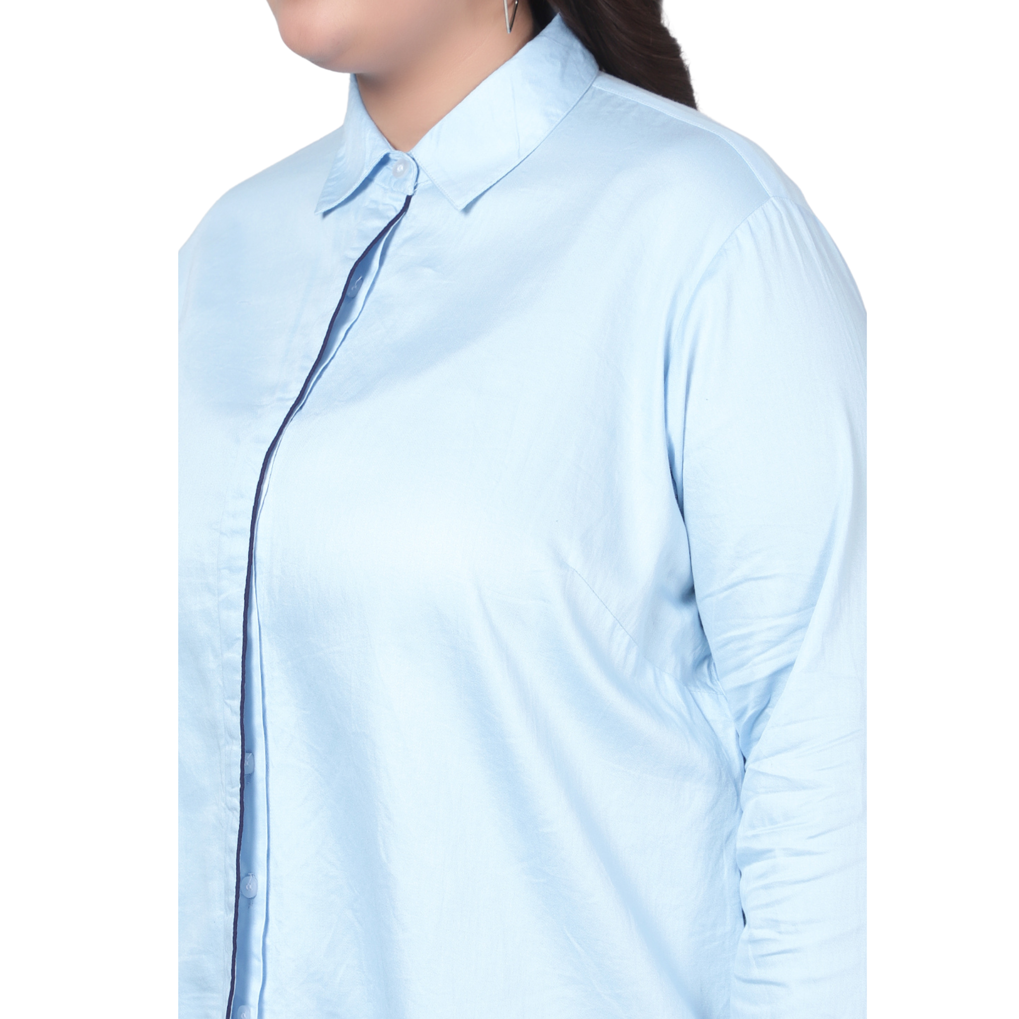 Blue Formal Plus Size Shirt