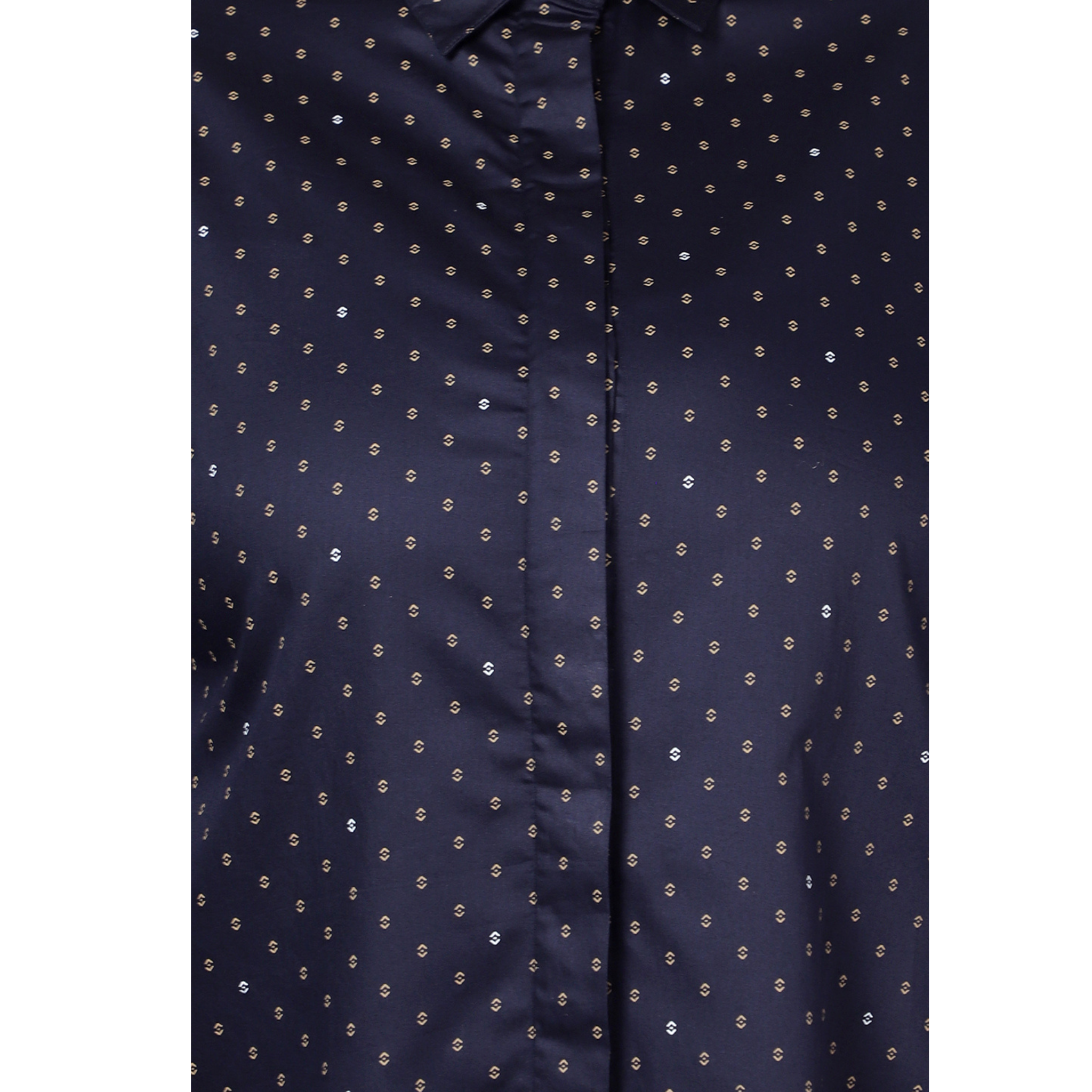 Blue Print Formal Plus Size Shirt