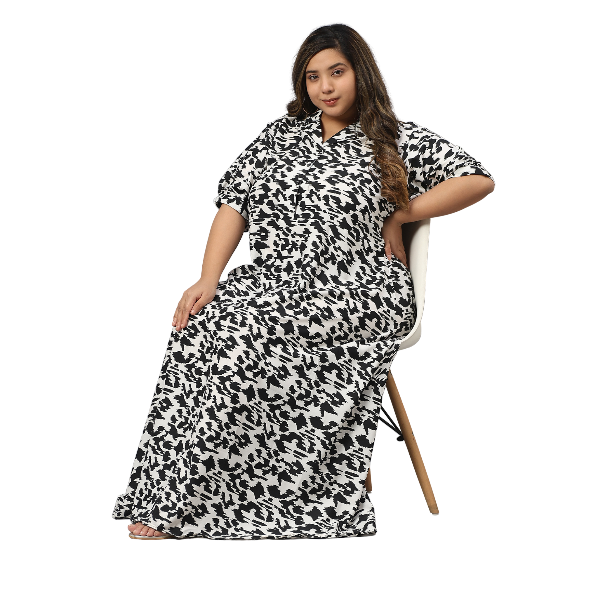 Black and White Plus Size Dress