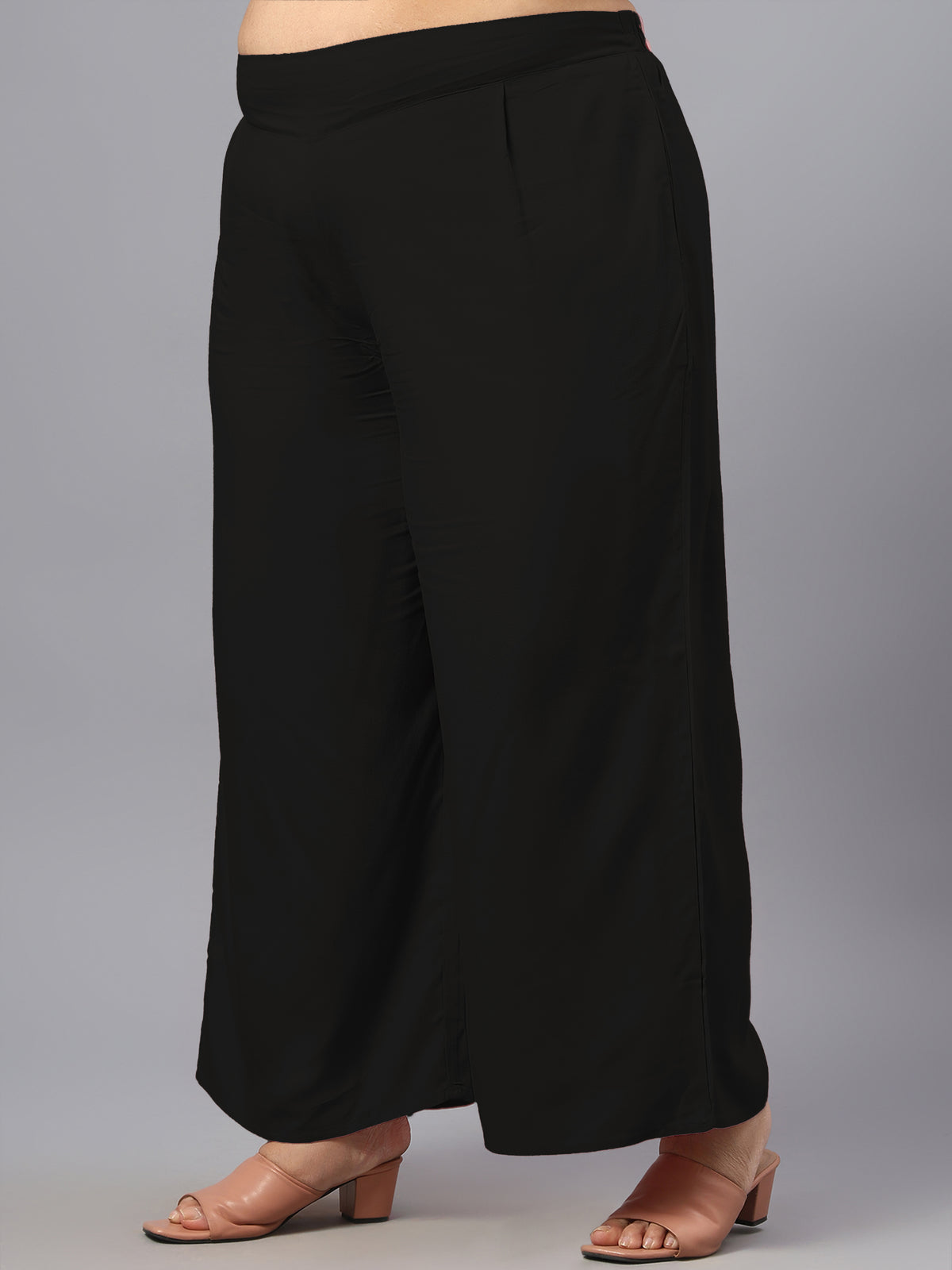 Black Solid Plus Size Co-Ord Set