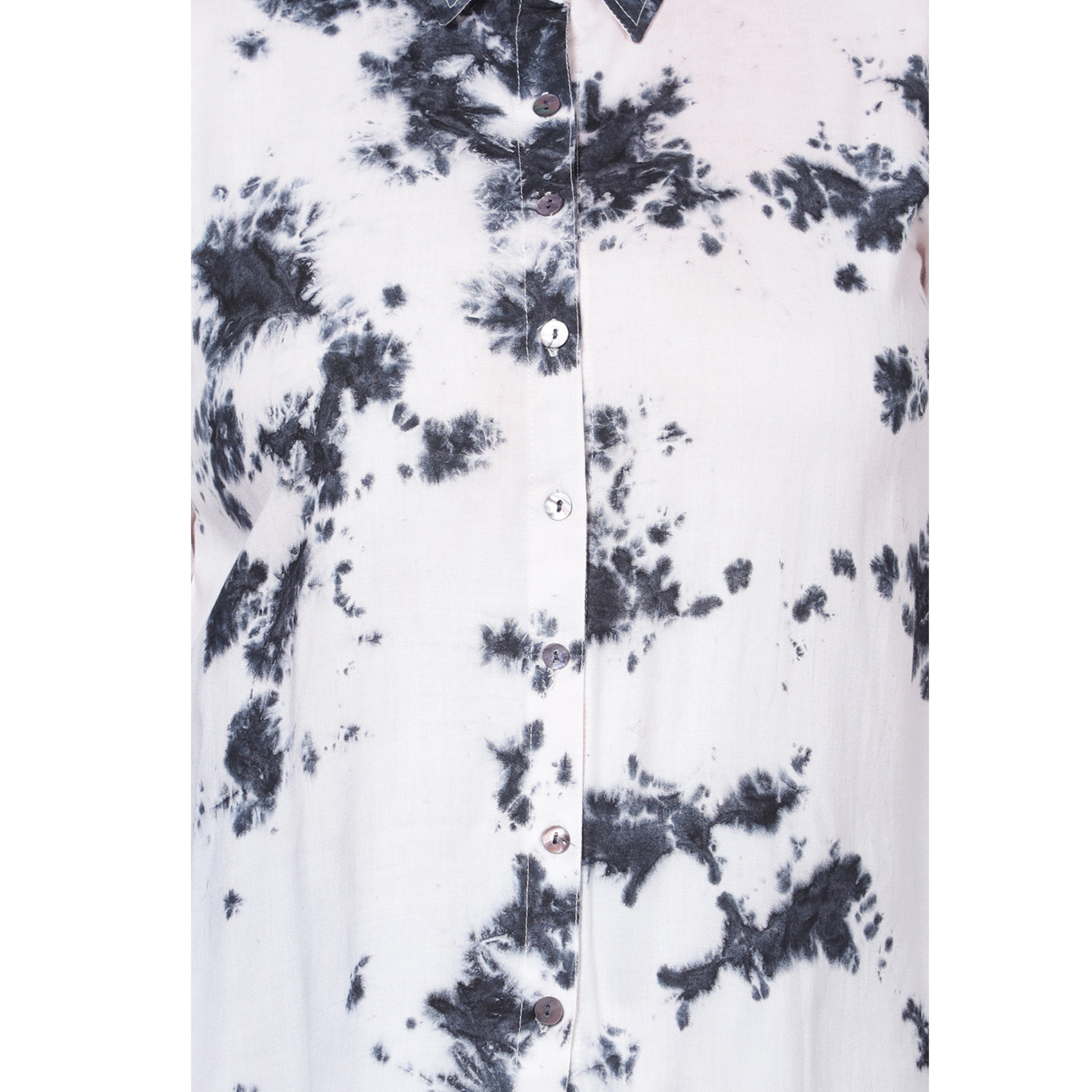 Black and White Tie Dye Plus Size Shirt