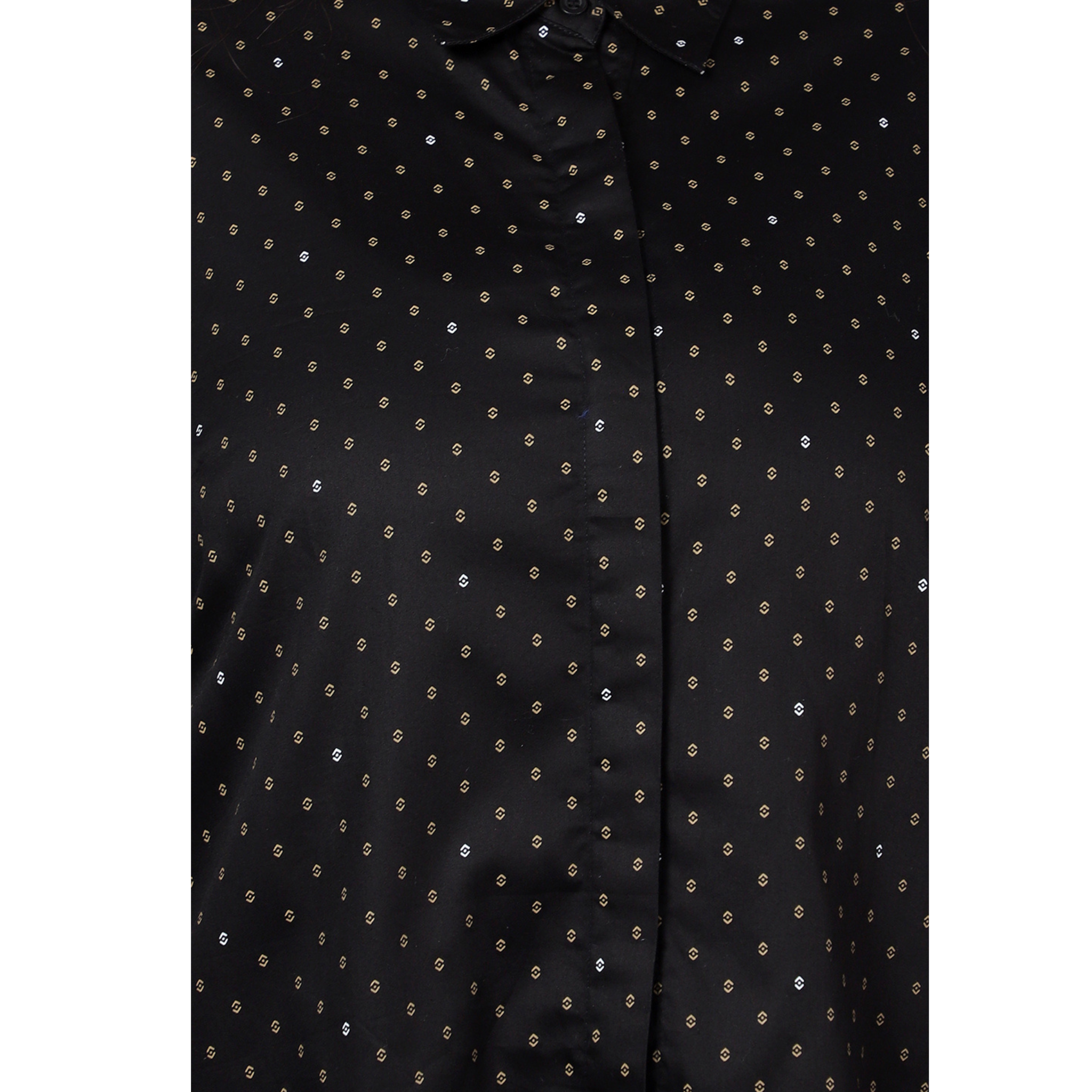 Black Print Formal Plus Size Shirt