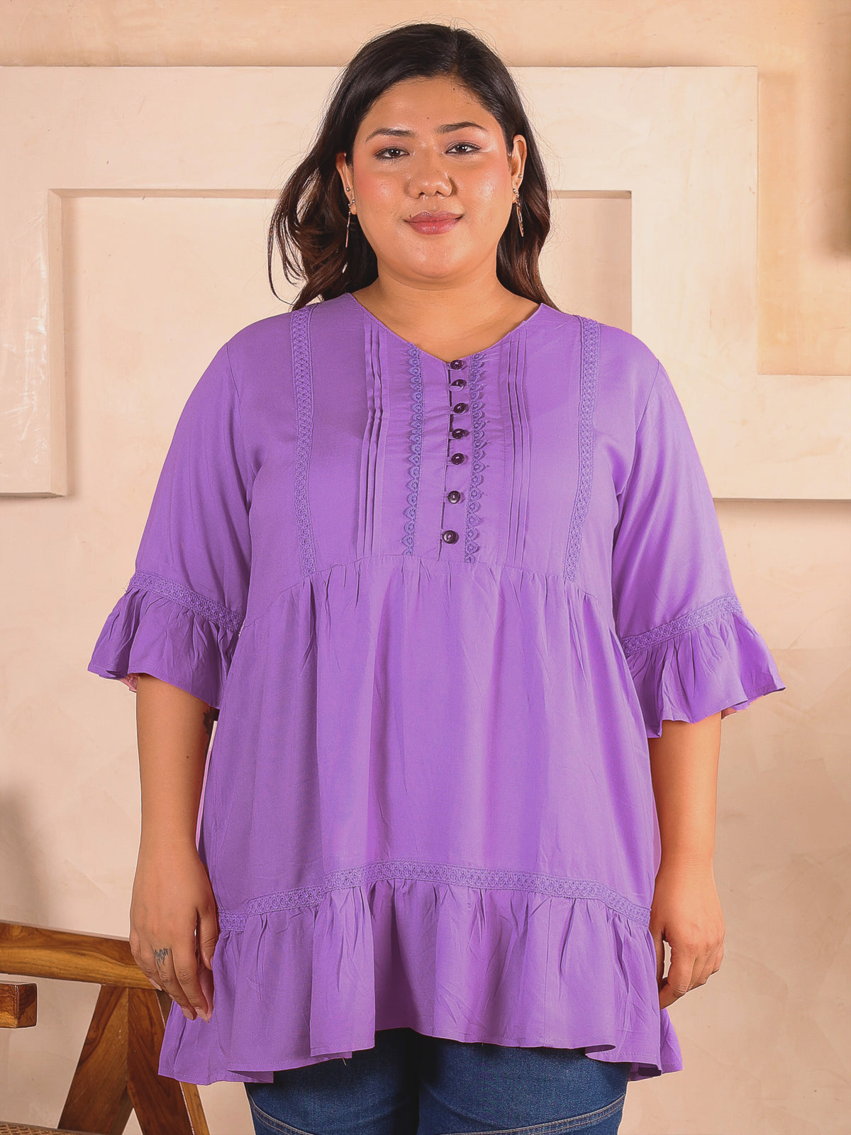 Lavender Lace Plus Size Tunic