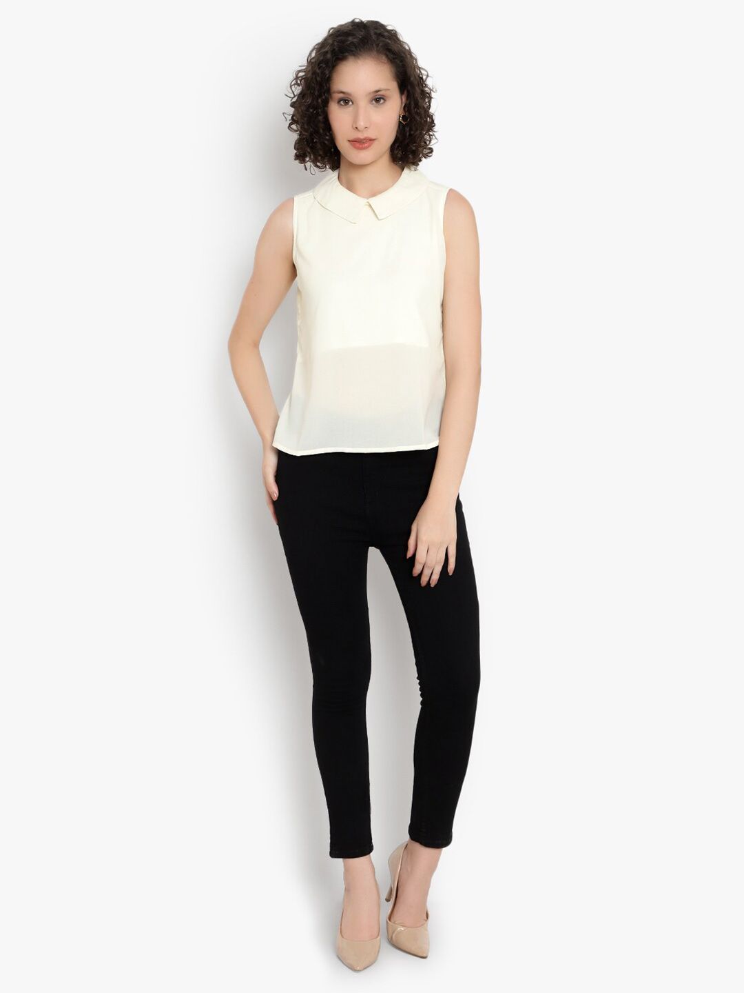 Off-White Georgette Top — view 6