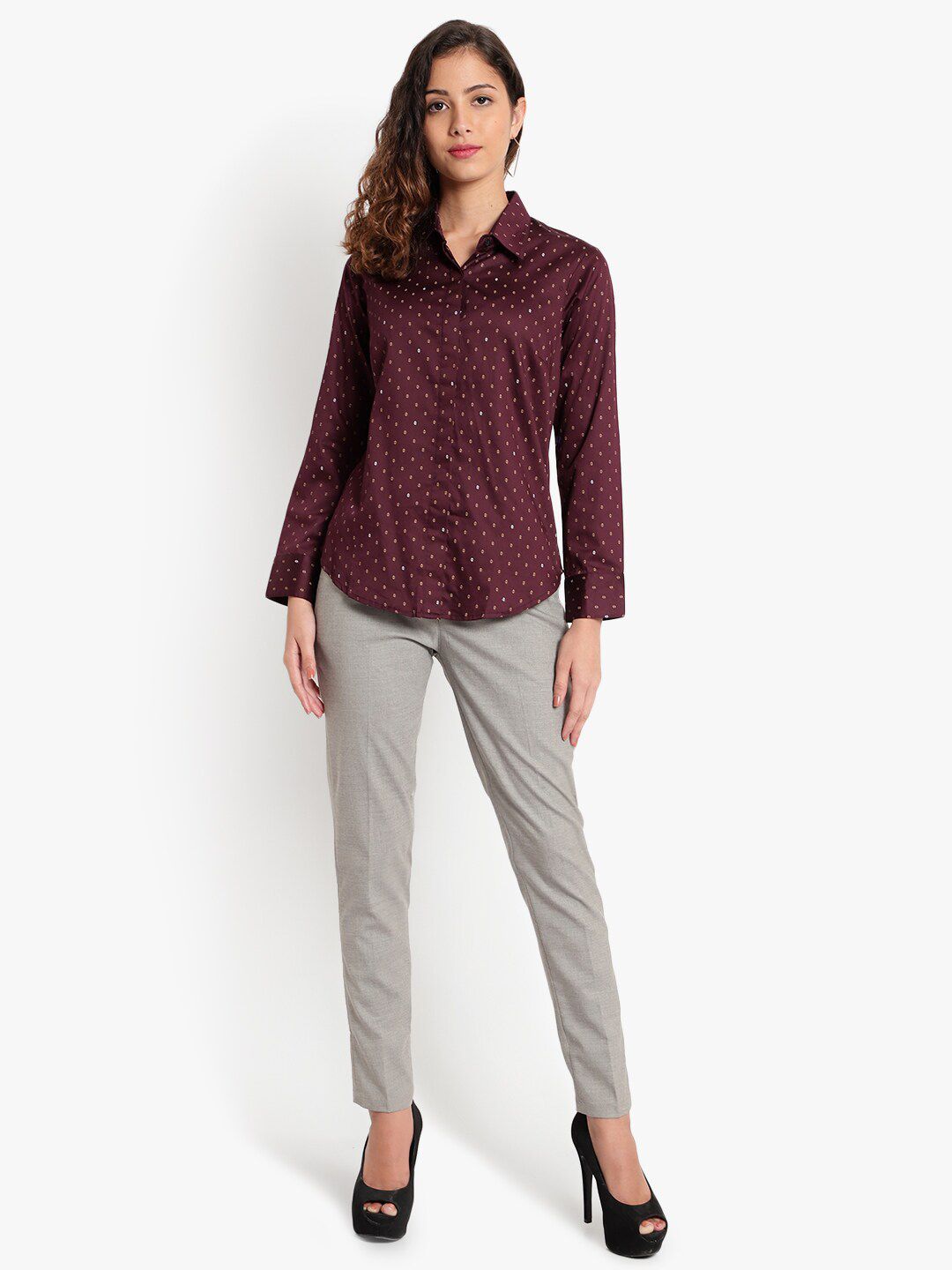 Purple Print Formal Shirt — view 6