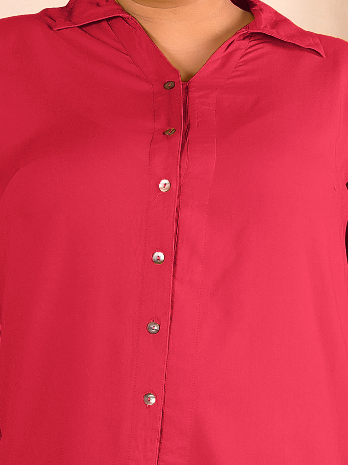 Red Longline Plus Size Shirt