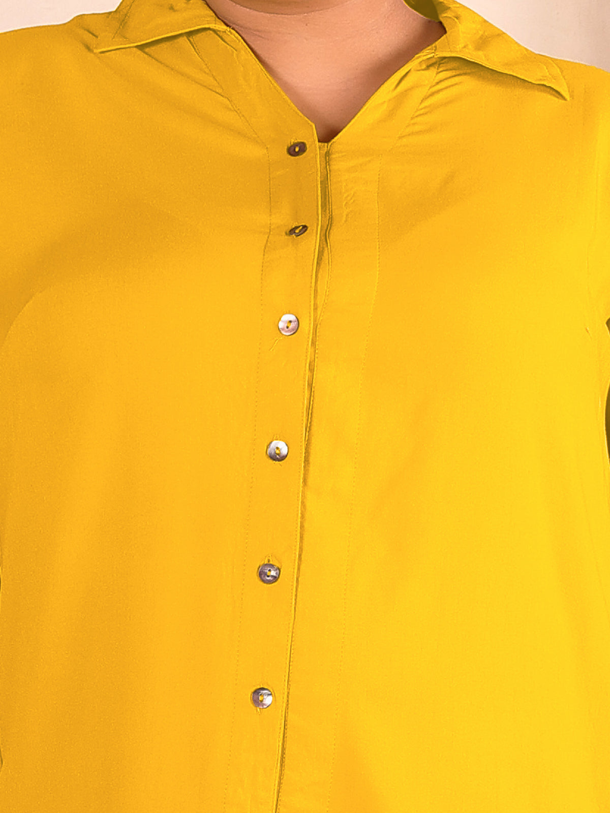 Yellow Longline Plus Size Shirt