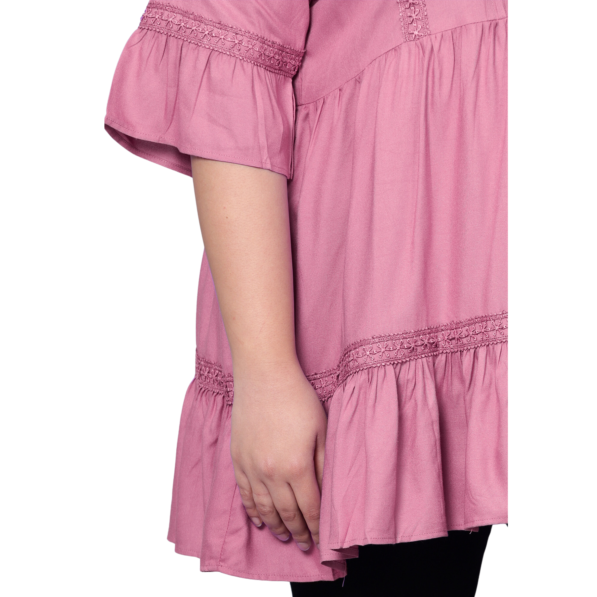 Pink Lace Plus Size Tunic