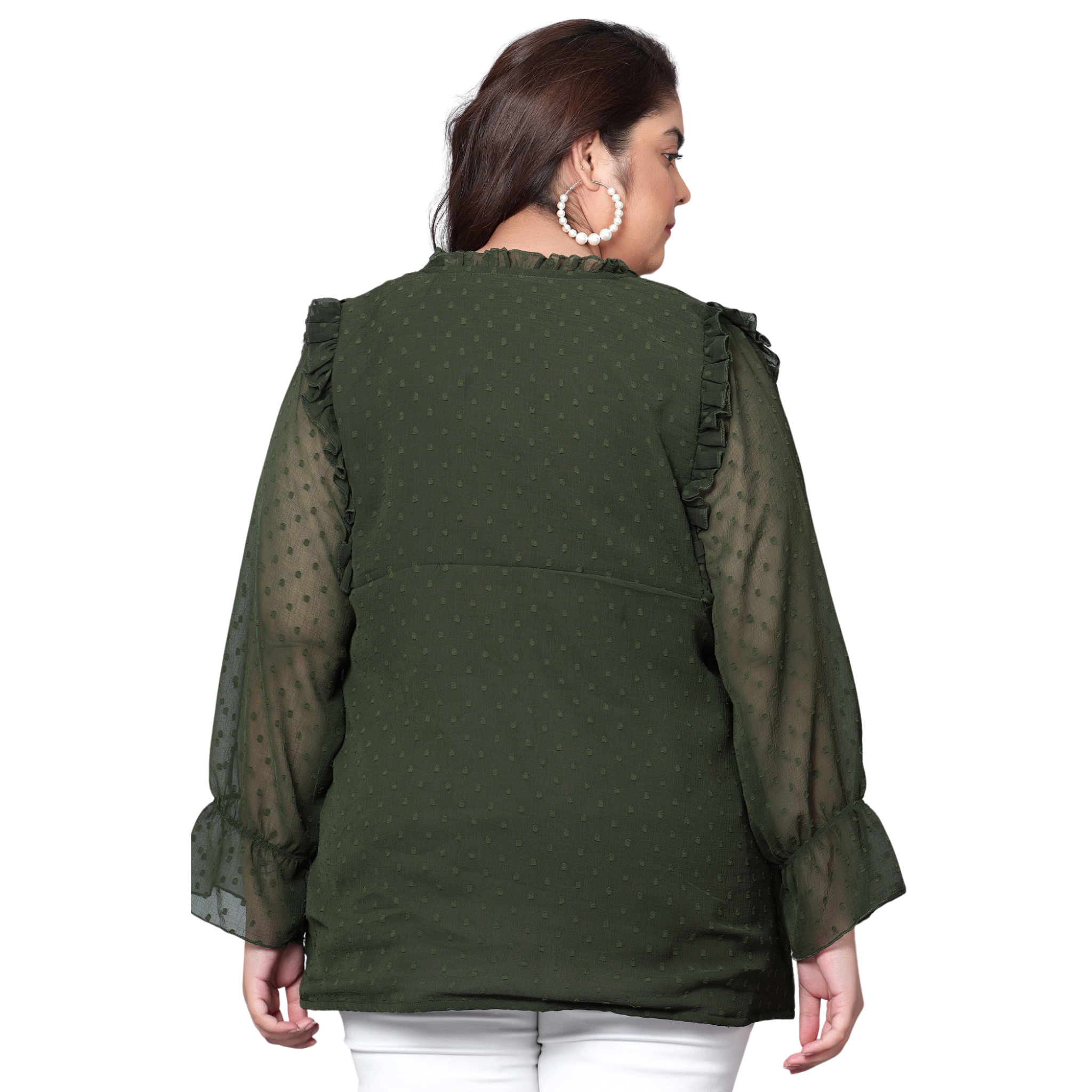 Green Georgette Plus Size Tunic