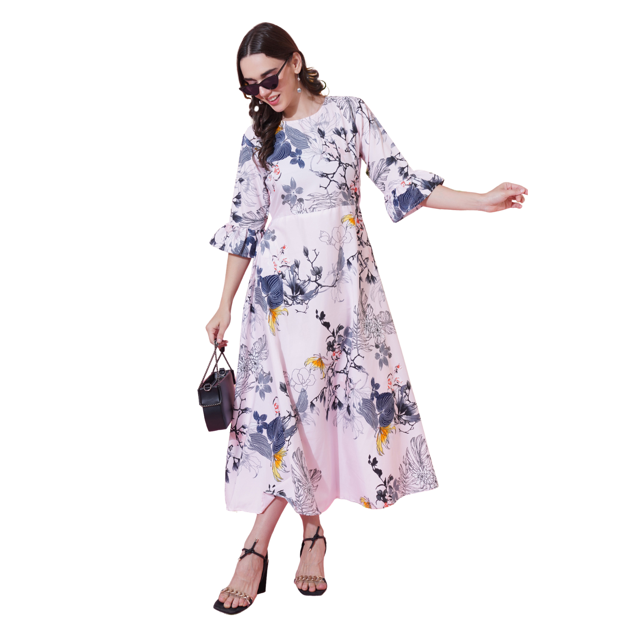 Pink Floral Maxi Dress