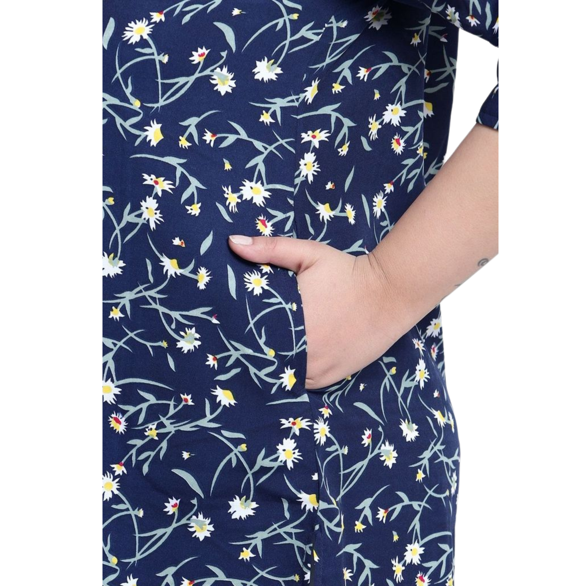 Blue Grassprint Plus Size Tunic