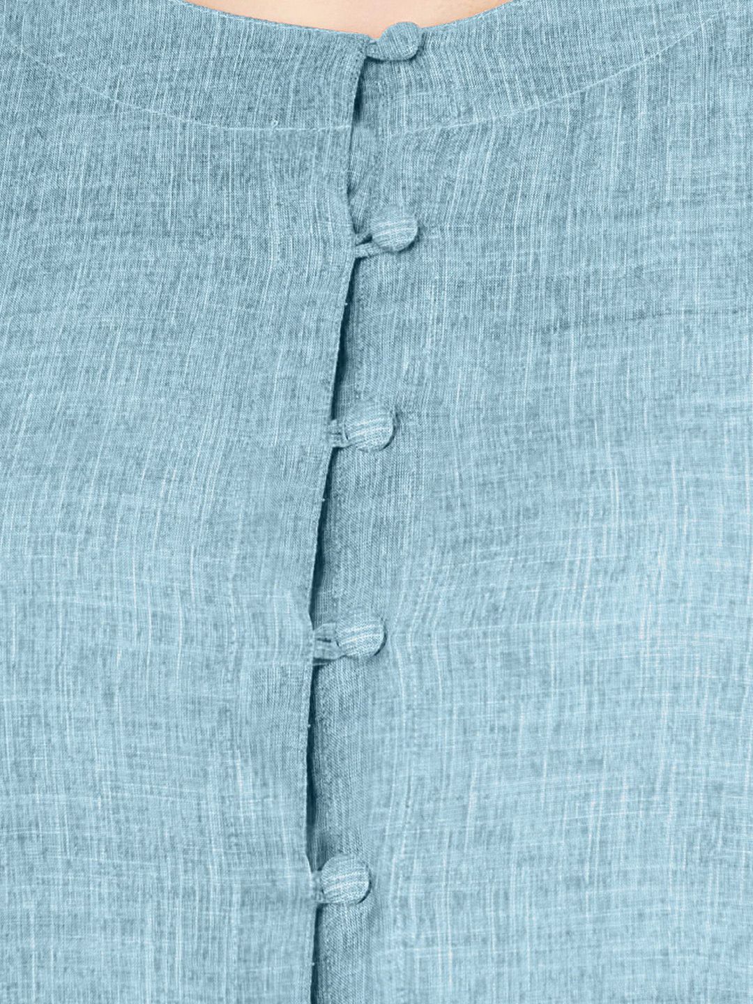 Blue Cotton Linen Tunic — view 8