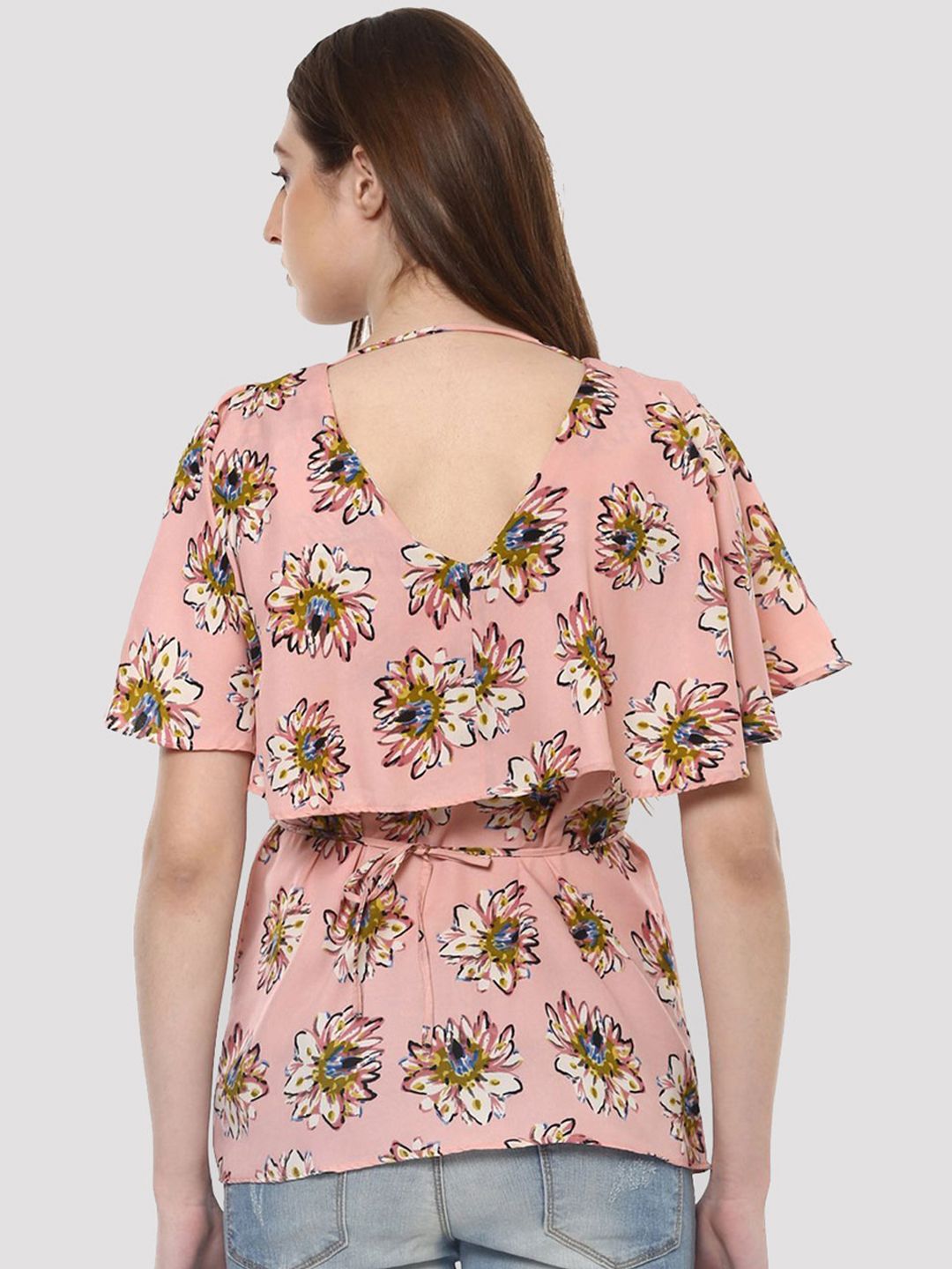 Pink Floral Print Top — view 4