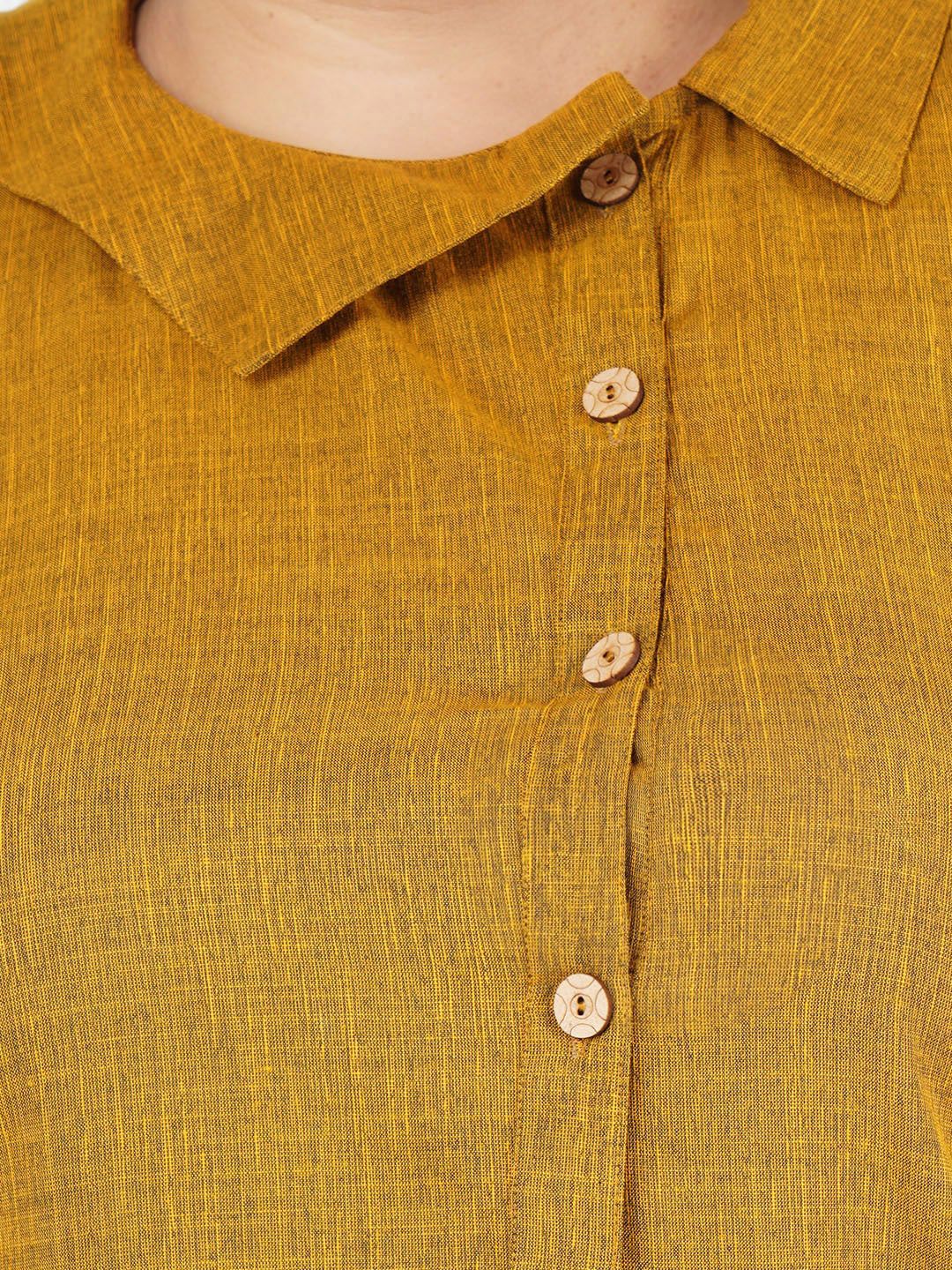Mustard Solid Plus Size Tunic — view 2