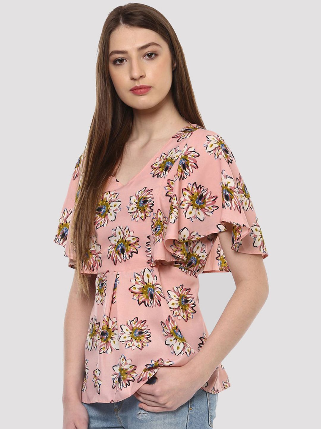 Pink Floral Print Top — view 3