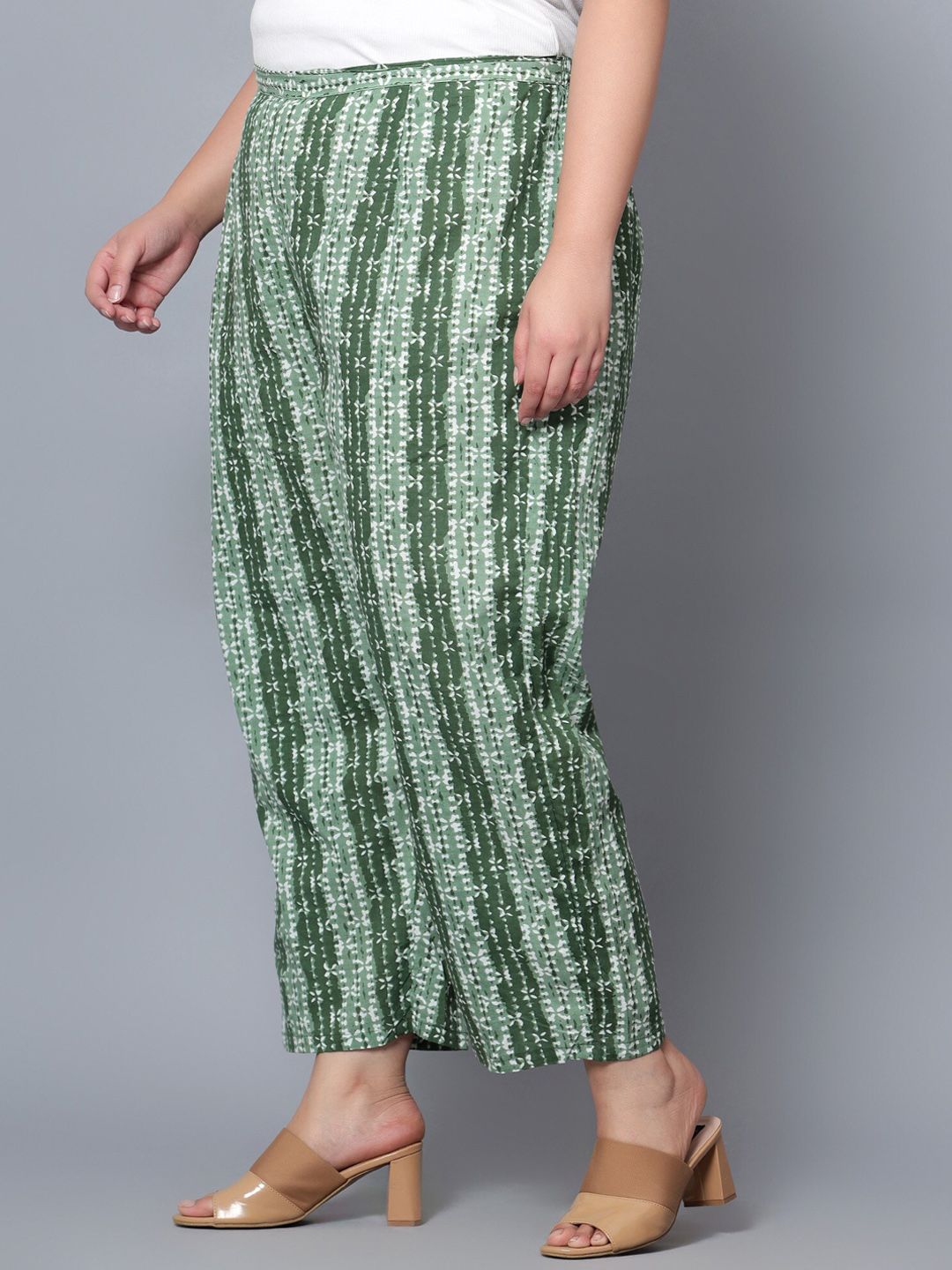 Green Hand Block Print Trousers — view 3