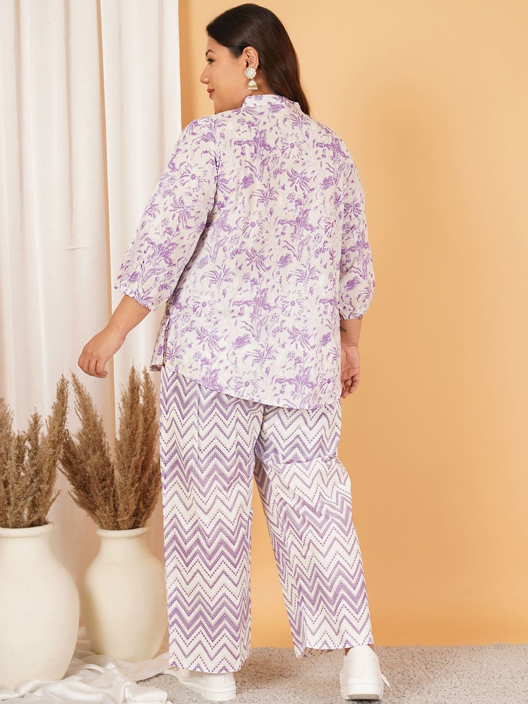 Purple Print Plus Size Co-Ord Set — view 6