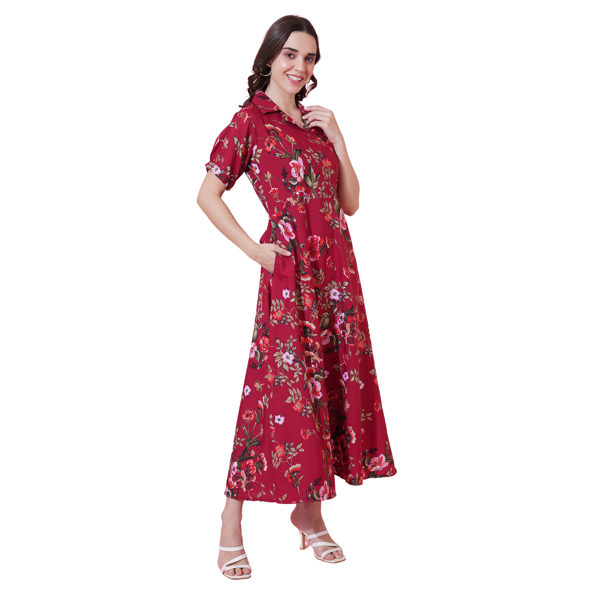 Red Floral Maxi Dress