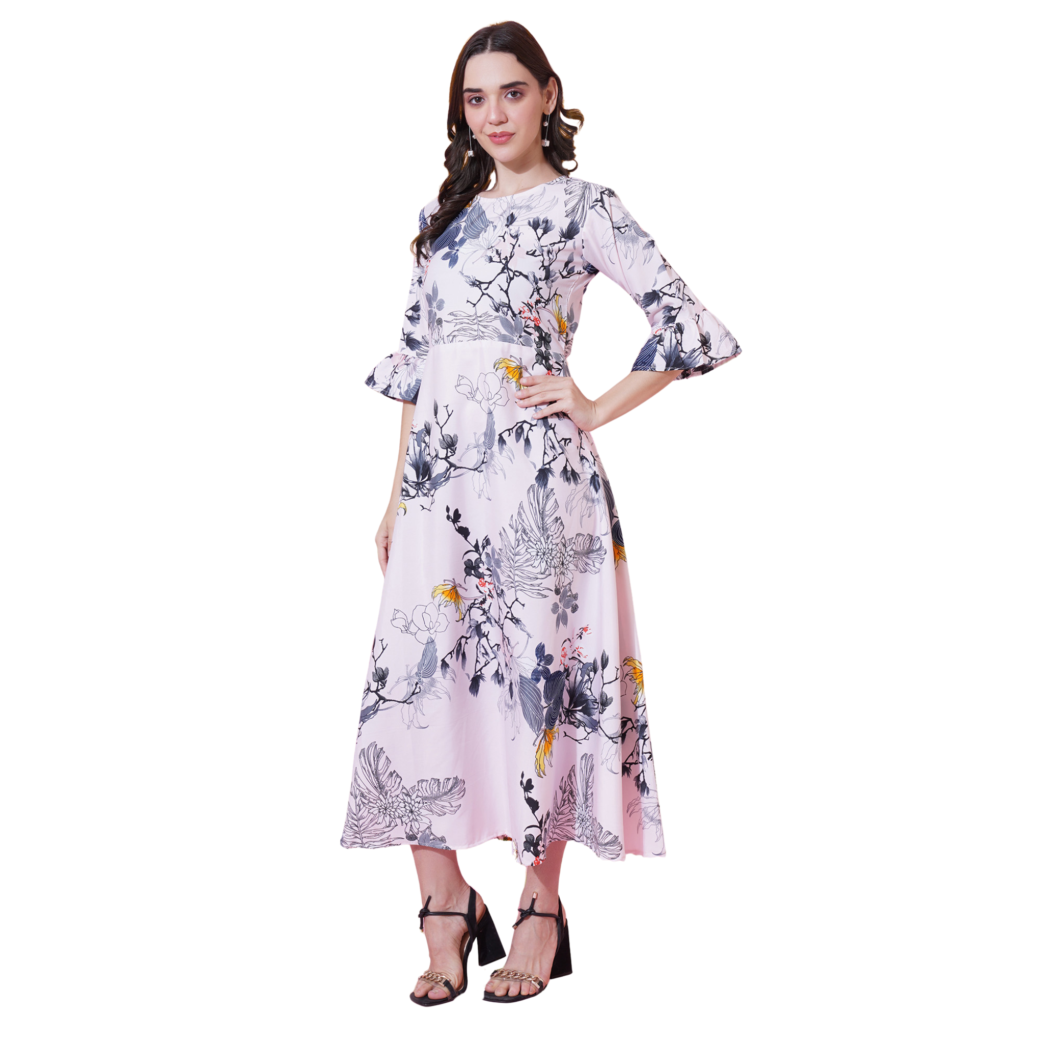 Pink Floral Maxi Dress