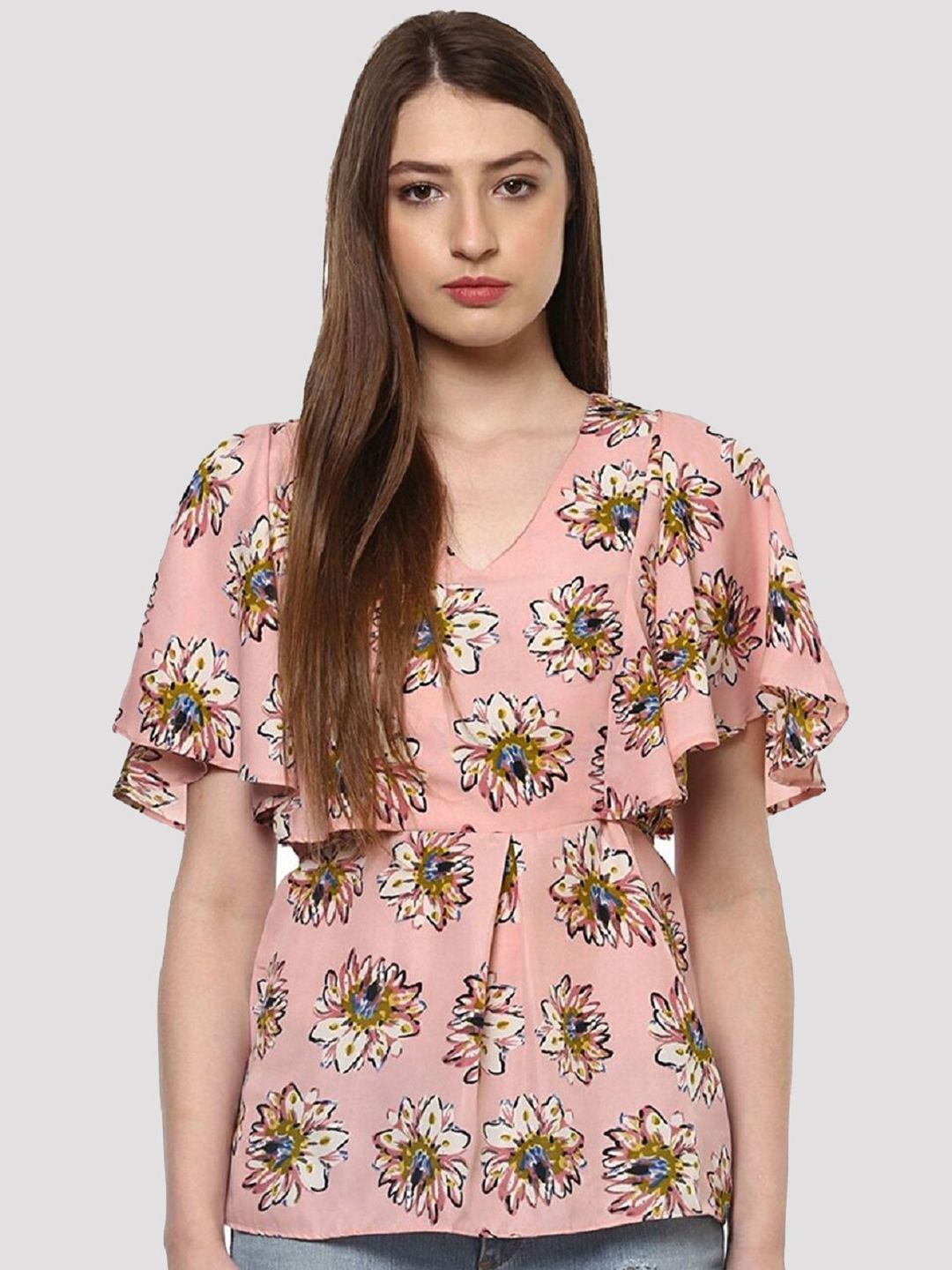 Pink Floral Print Top — view 1