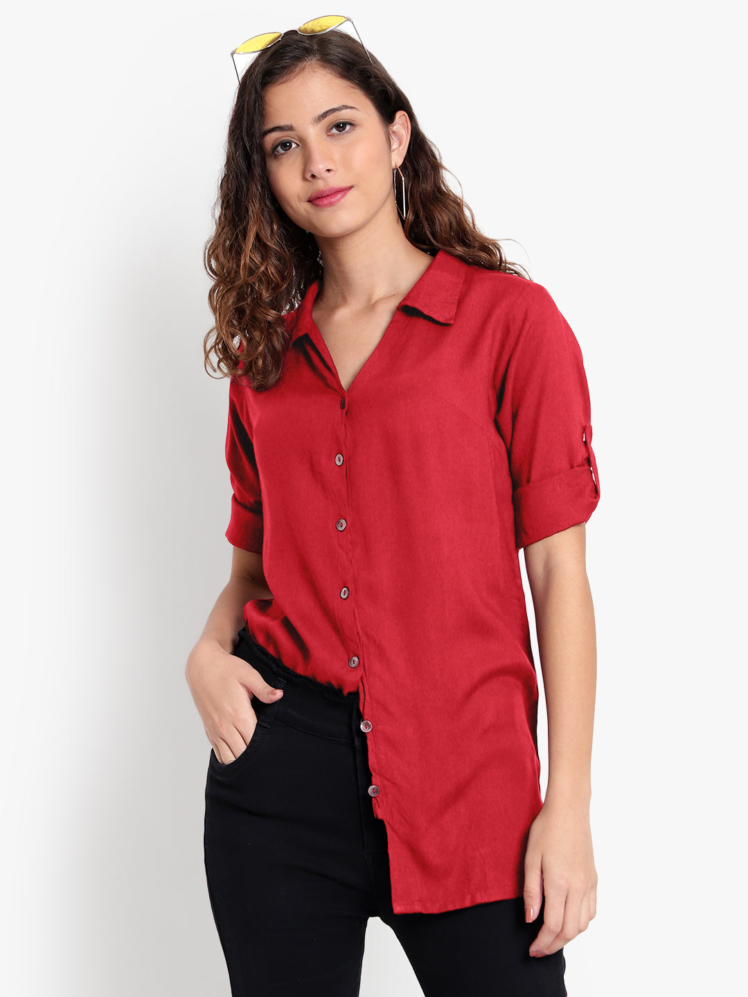 Red Longline Shirt
