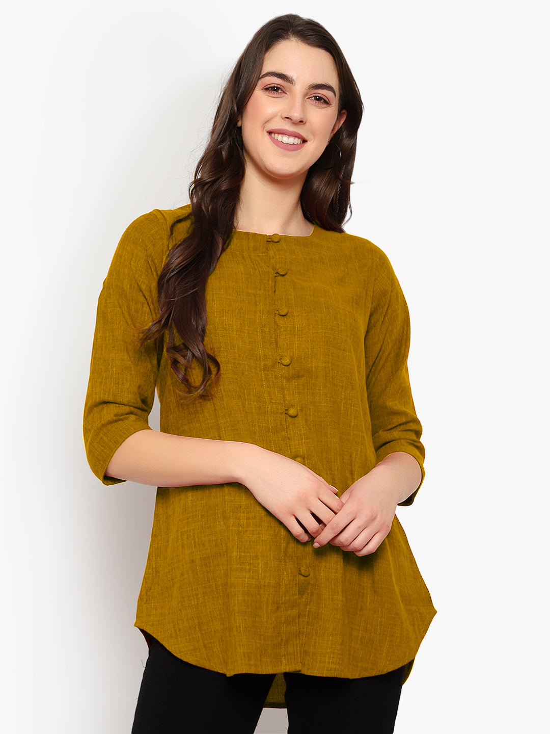 Mustard Cotton Linen Tunic