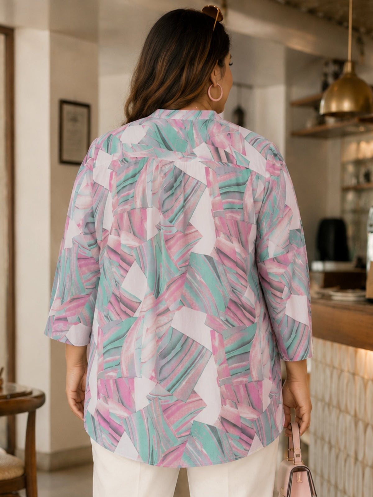 Pink Centrepleat Print Tunic