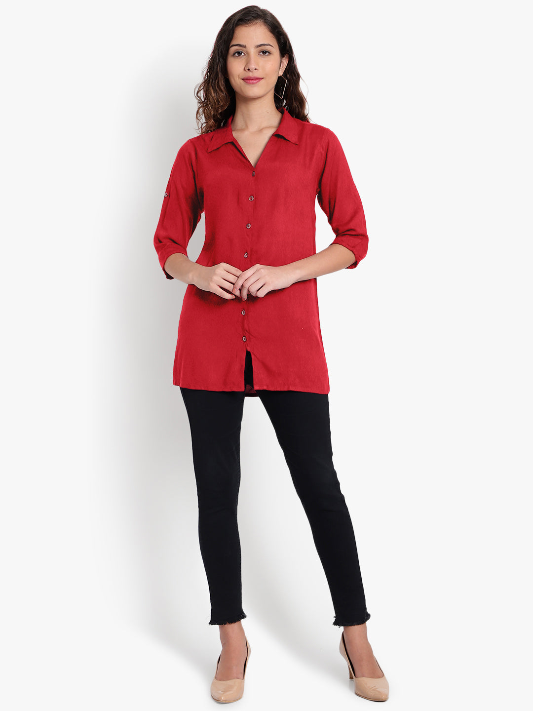Red Longline Shirt