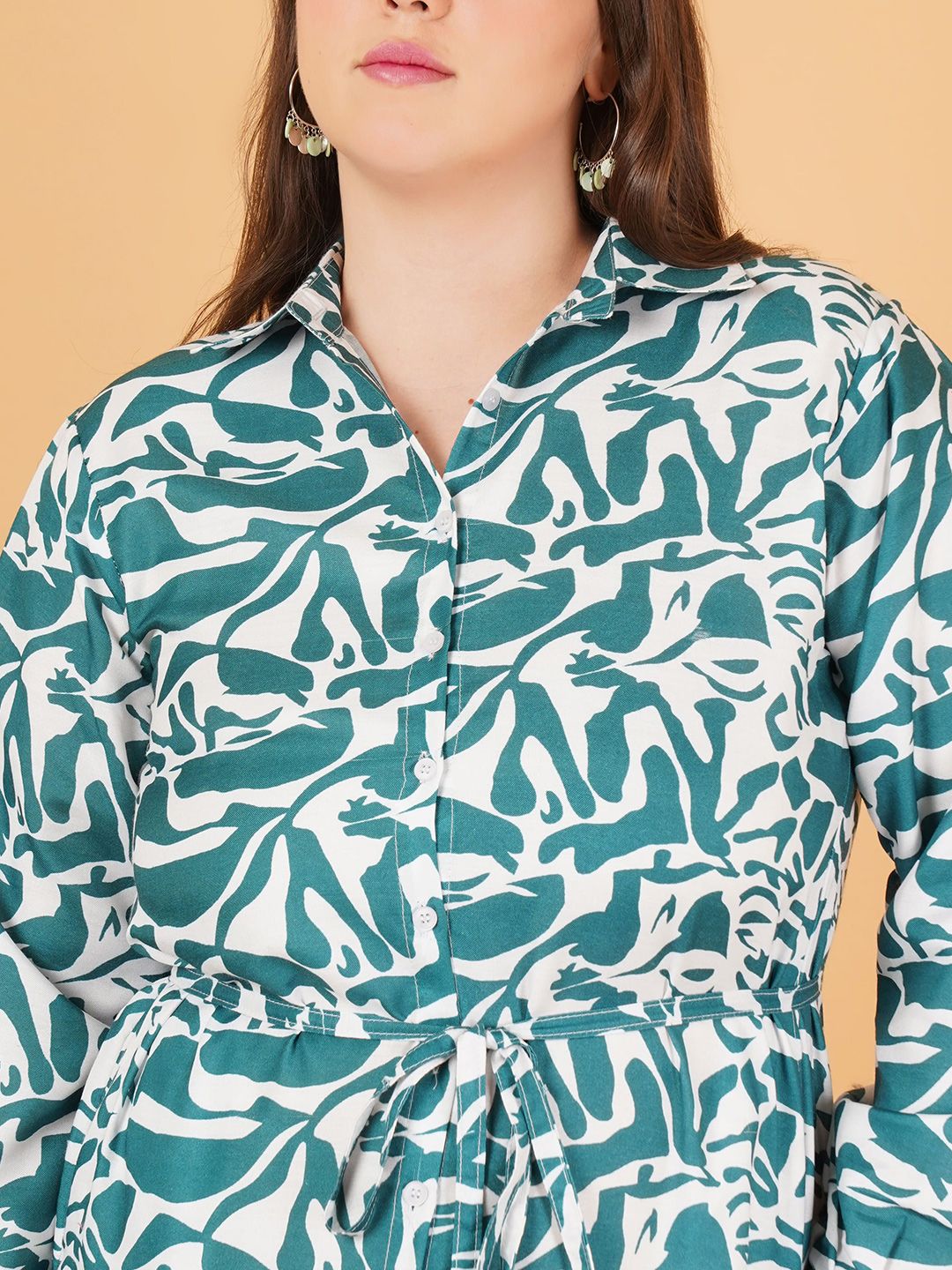 Green Abstract Print Maxi Dress — view 3