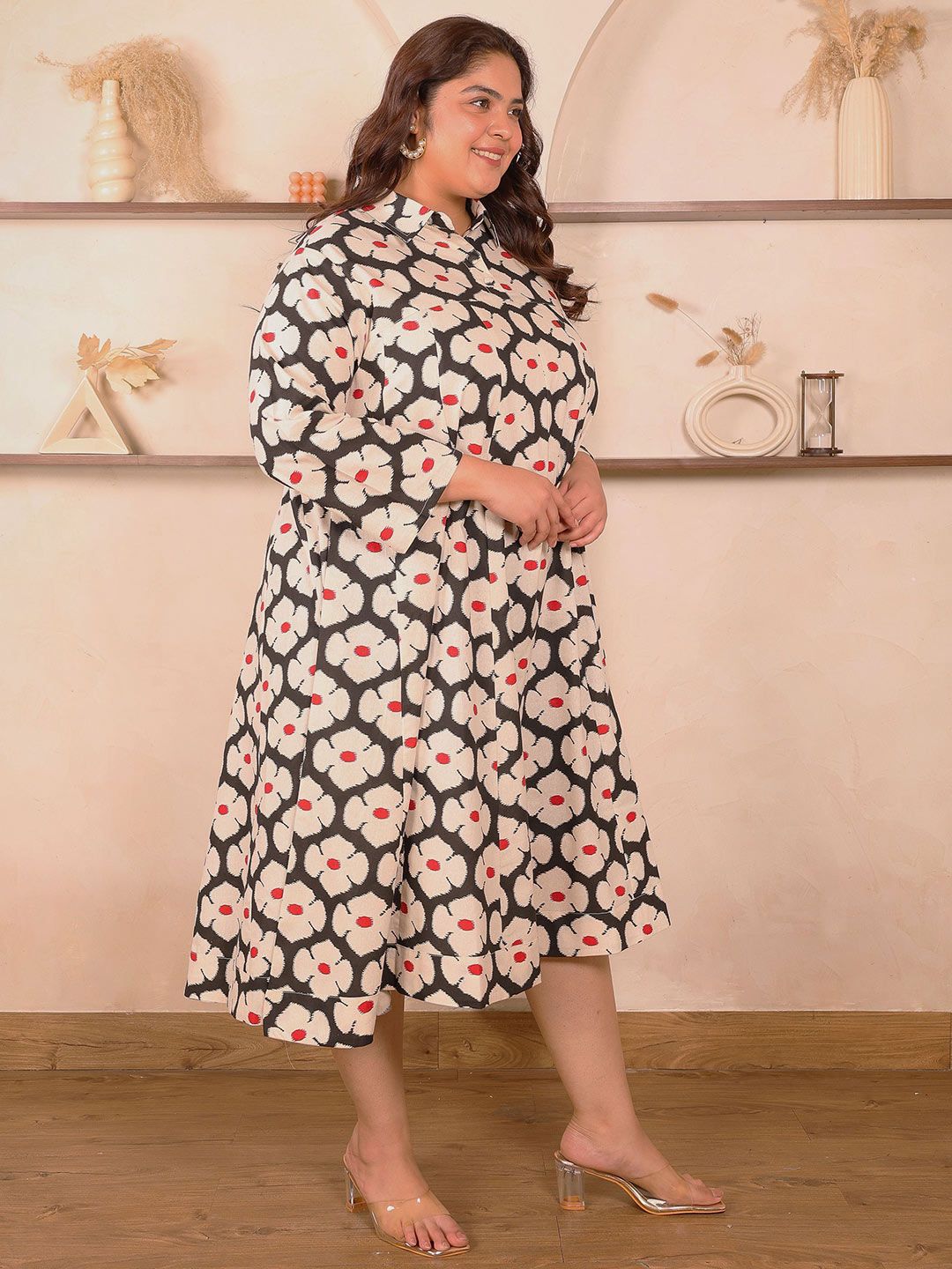 Black Floral Kali Plus Size Dress — view 3