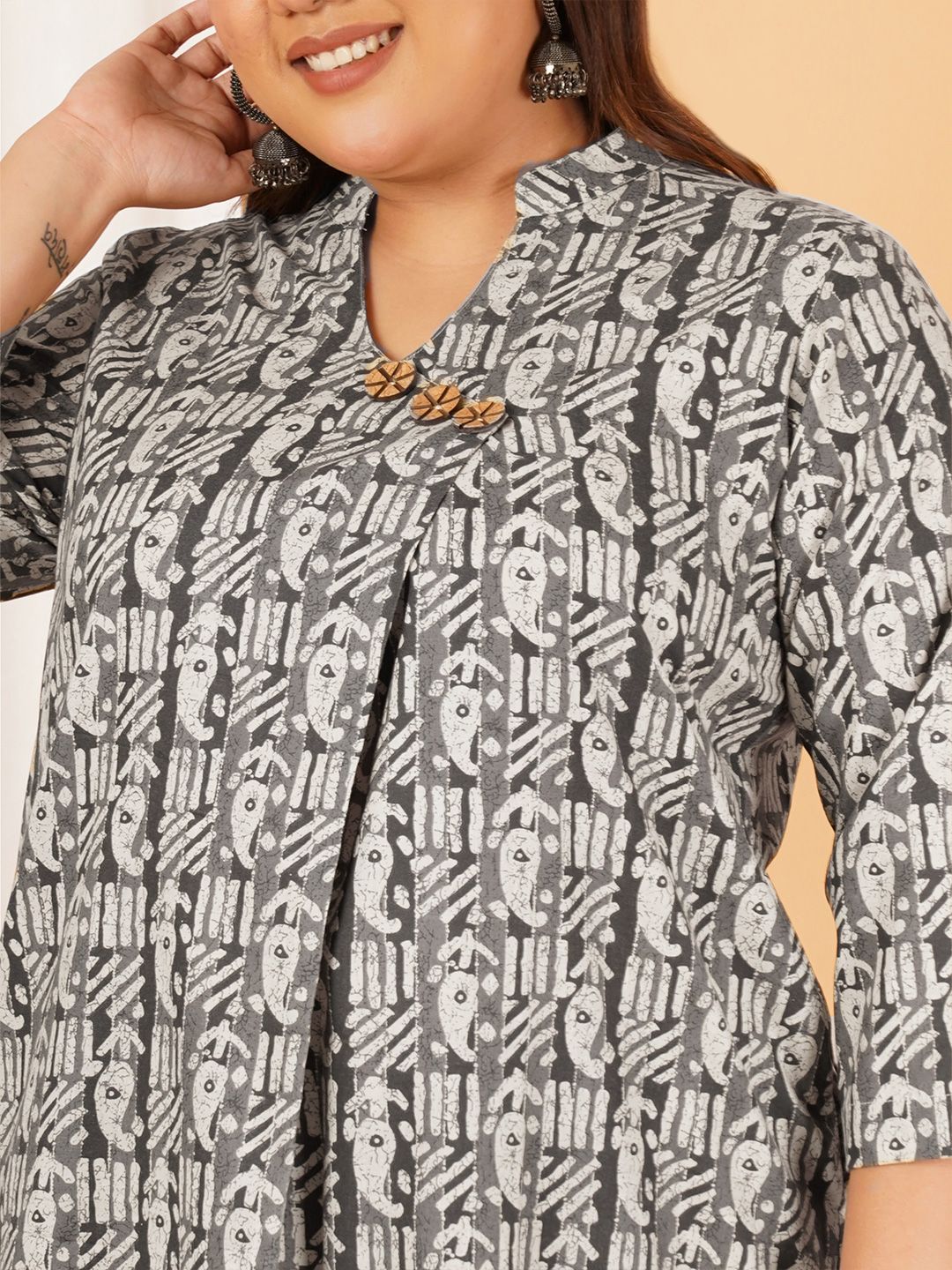 Black Paisley Print Long Tunic — view 2