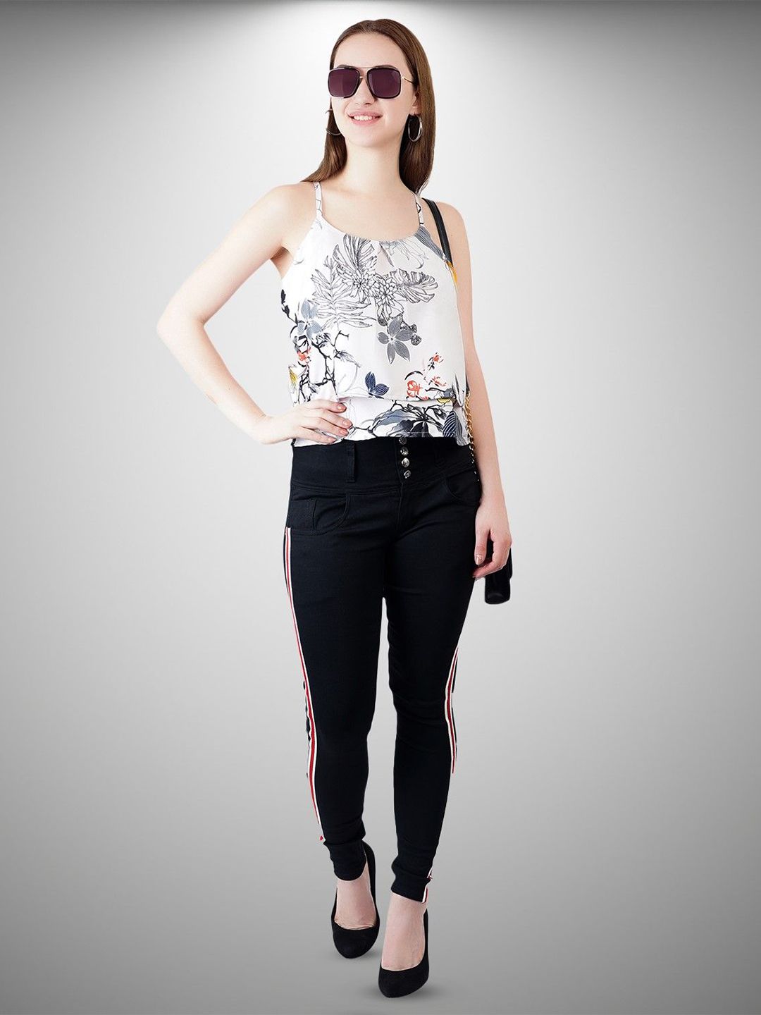 Pink Floral Strap Top — view 10
