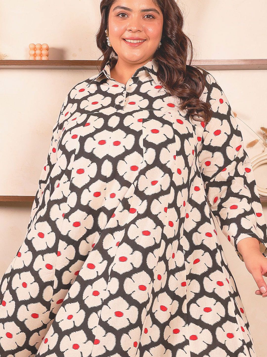 Black Floral Kali Plus Size Dress — view 2