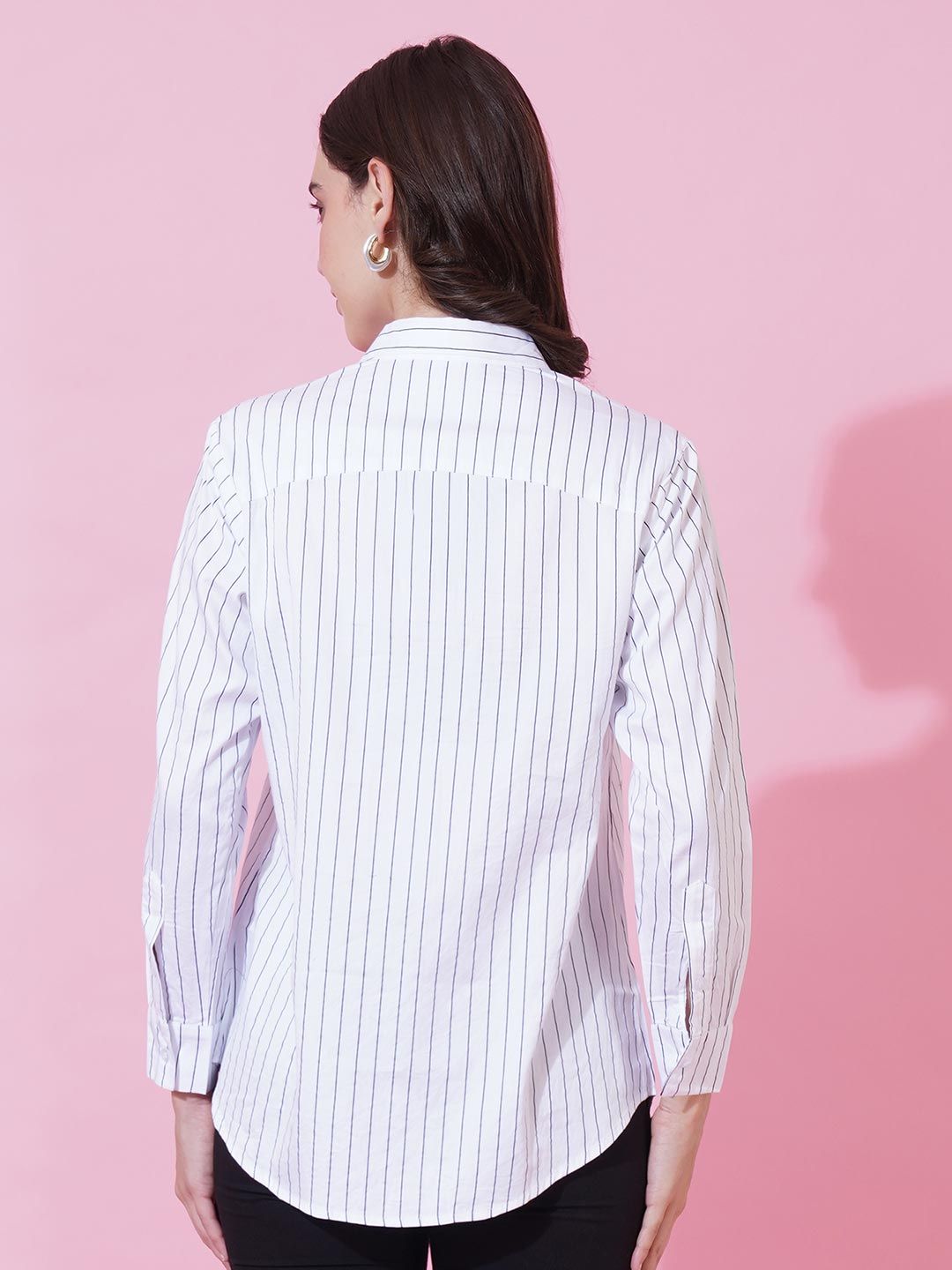White Stripe Formal Shirt — view 12