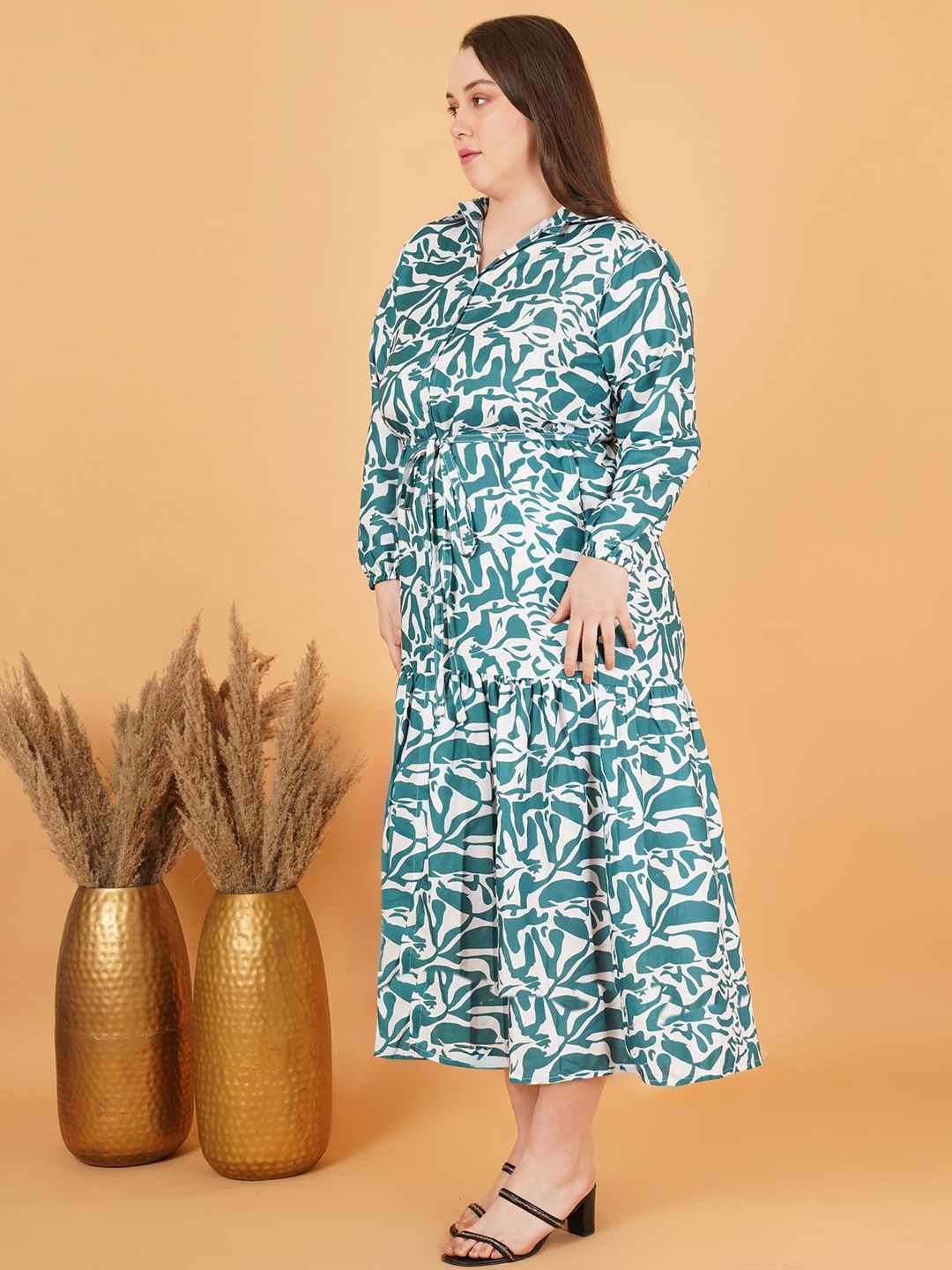 Green Abstract Print Maxi Dress — view 5