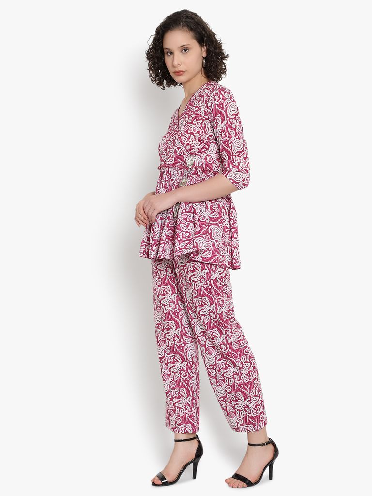 Pink Hand Block Print Co-Ord Set
