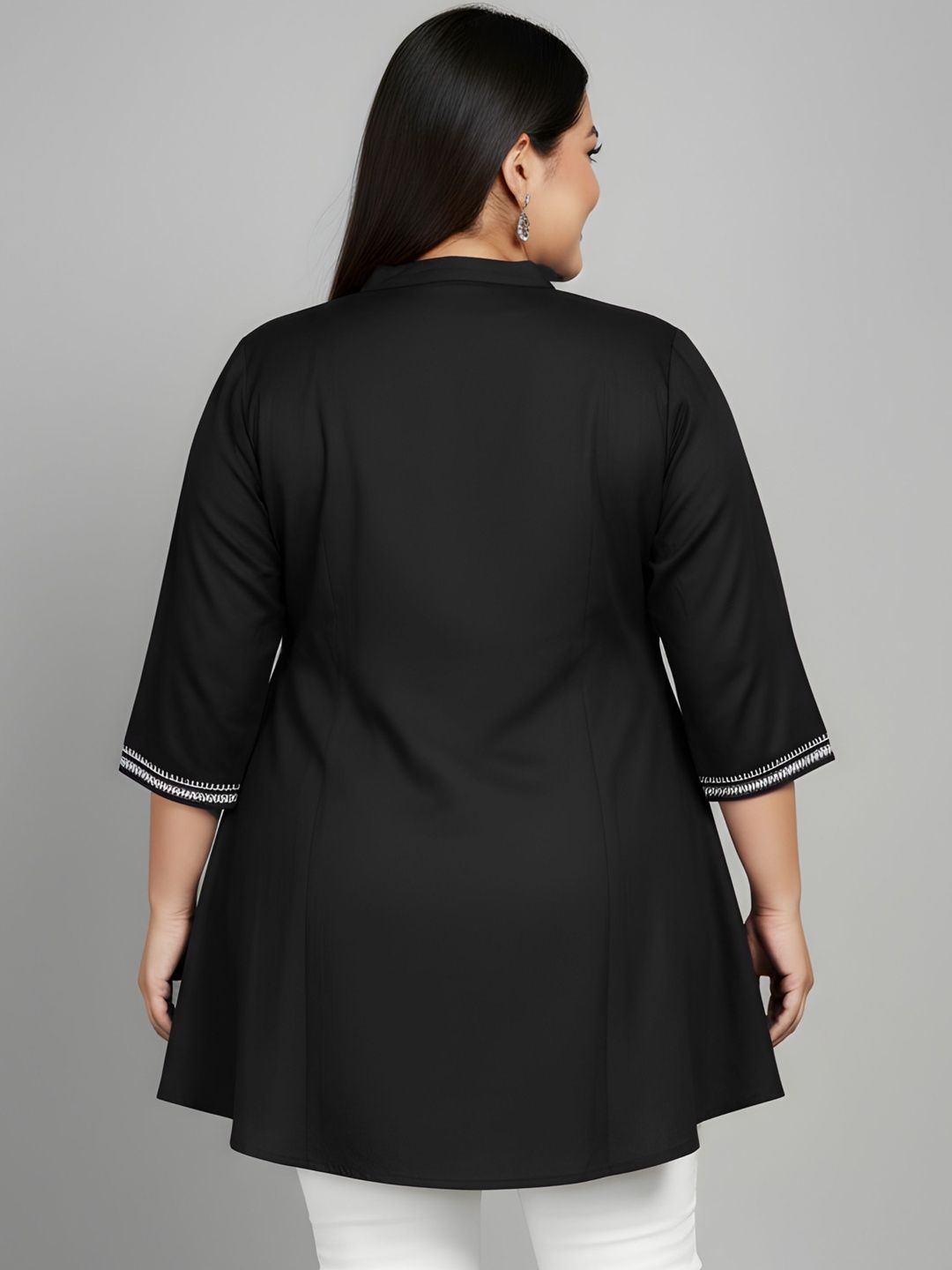 Black Embroidered Tunic — view 2