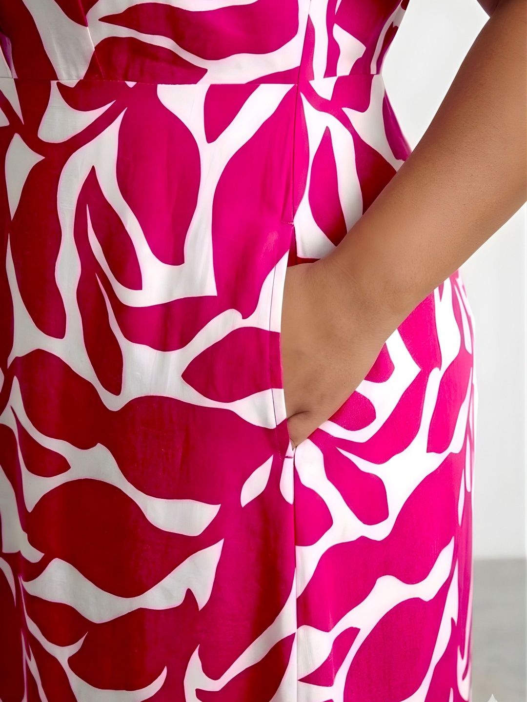 Pink and White Floral Maxi Dress — view 5