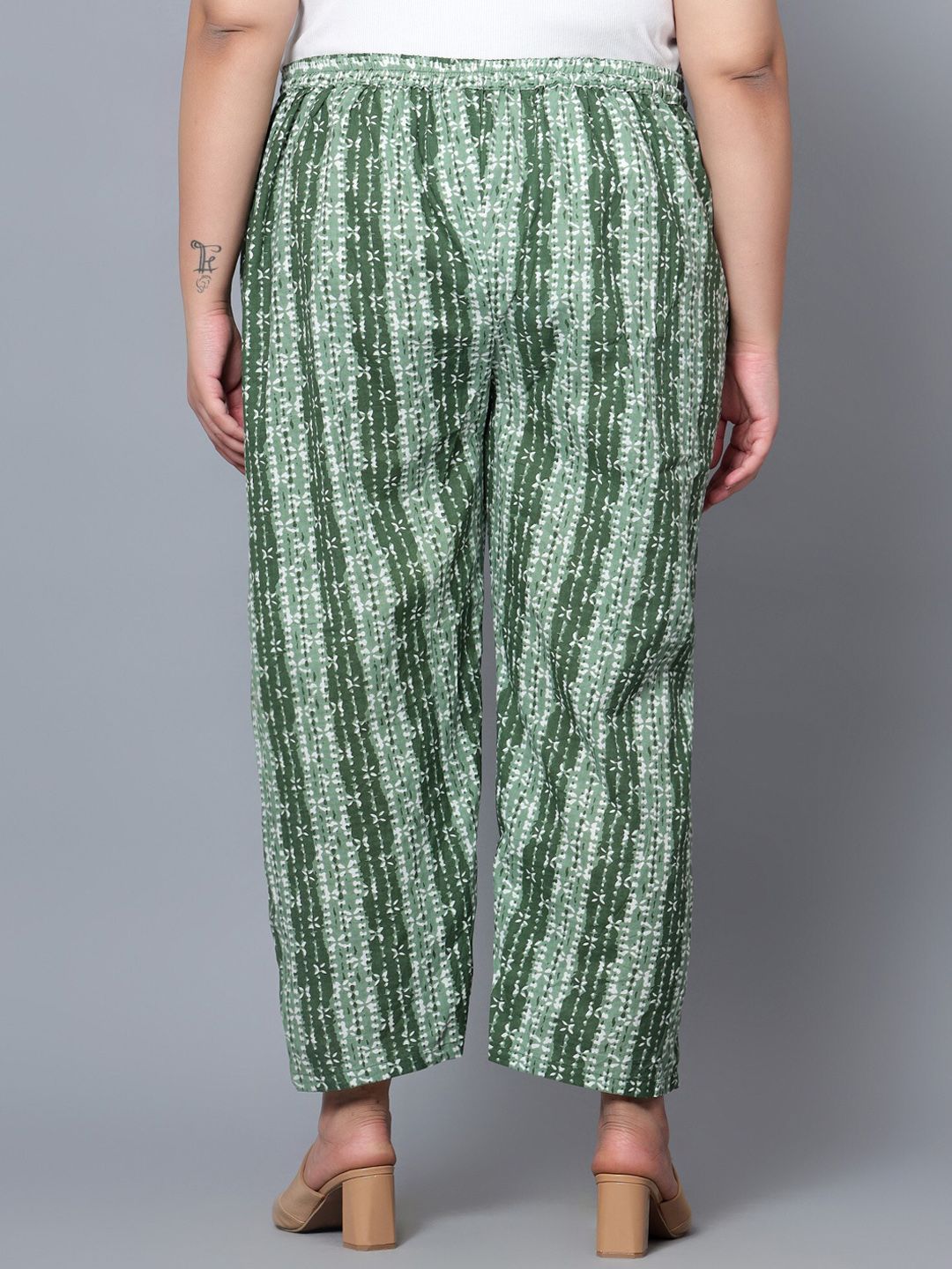 Green Hand Block Print Trousers — view 4