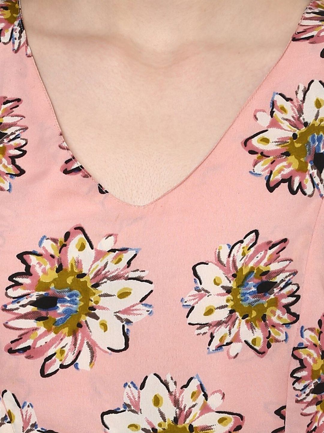 Pink Floral Print Top — view 6