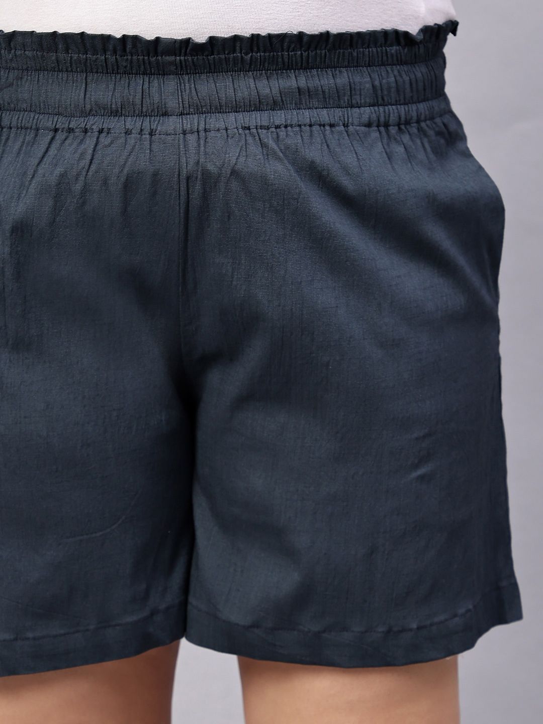 Grey Cotton Plus Size Shorts — view 7