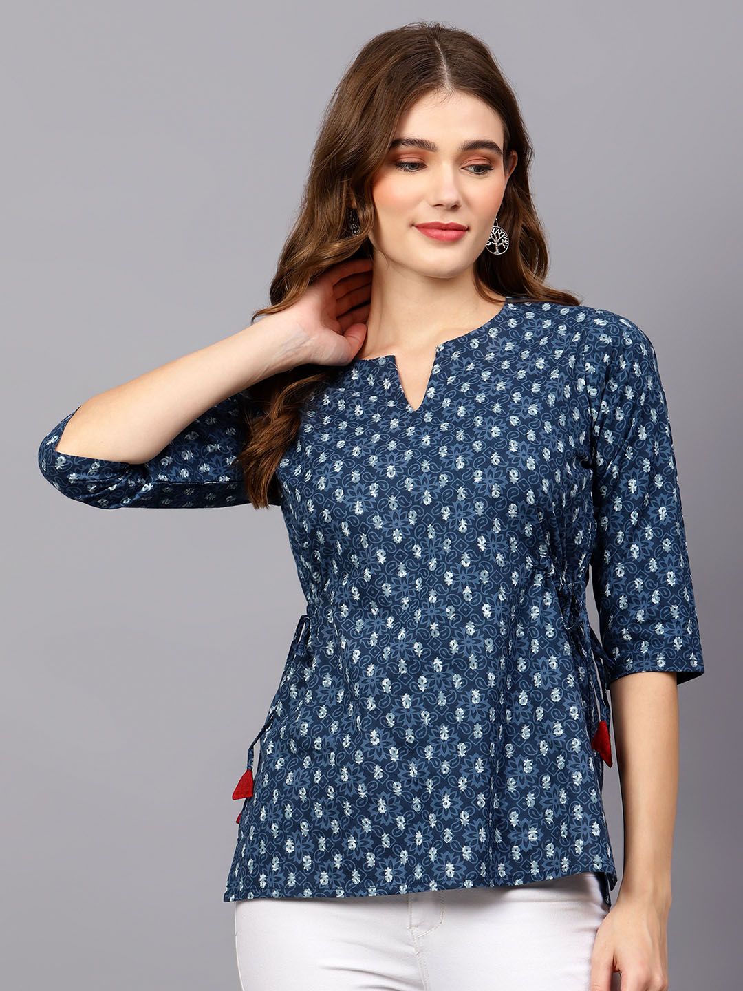 Blue Indigo Hand Block Tunic — view 9