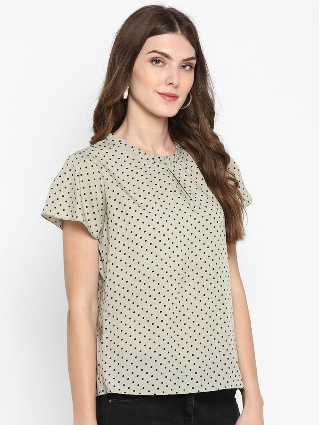 Green Polka Dot Top — view 9