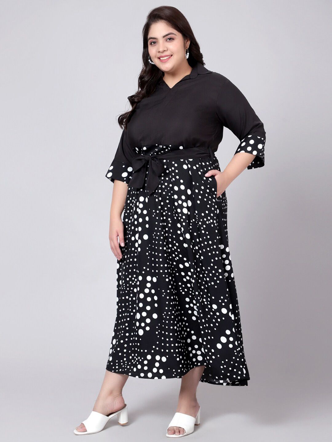 Black & White Polka Dot Dress — view 4