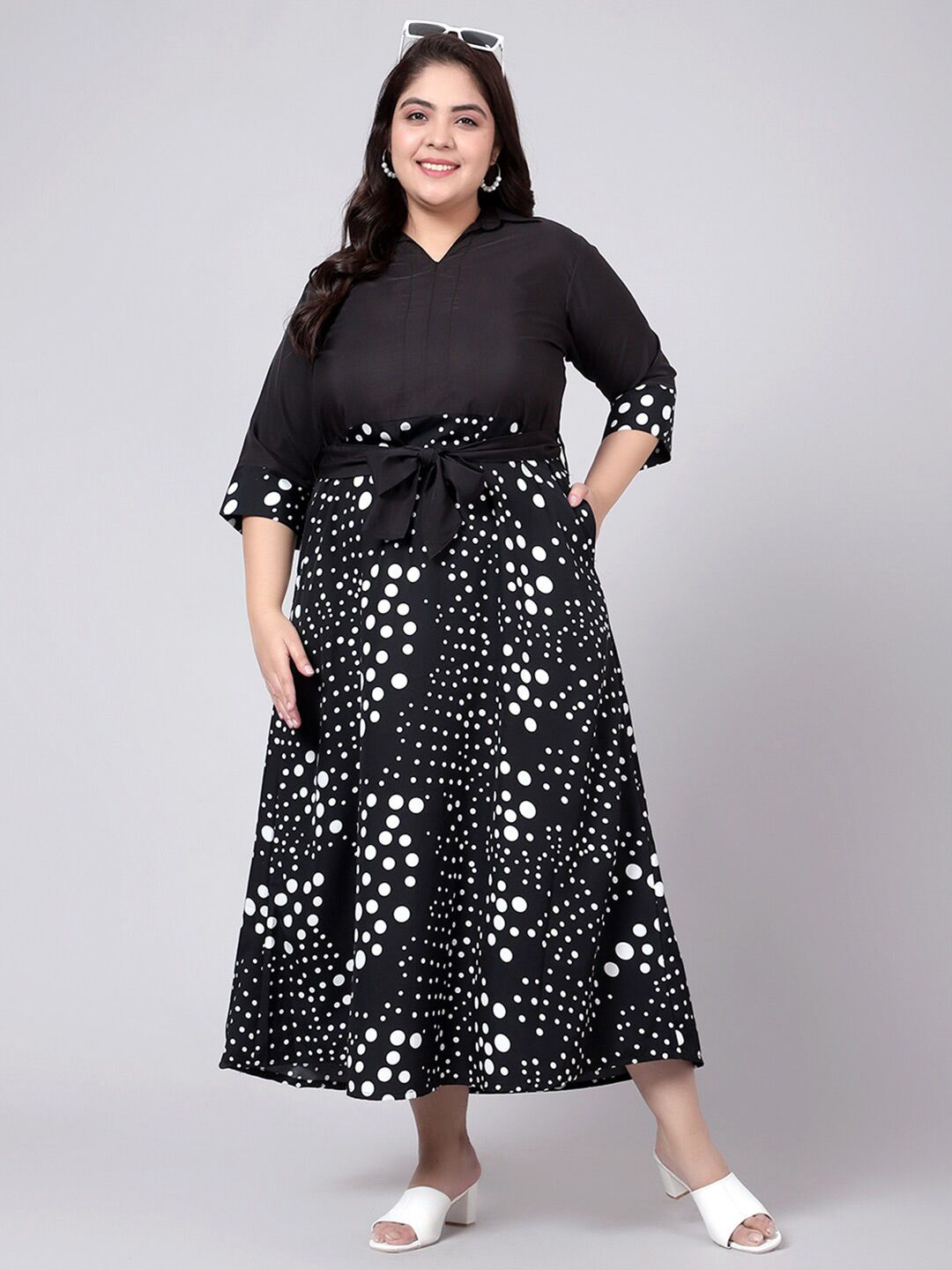 Black & White Polka Dot Dress — view 6