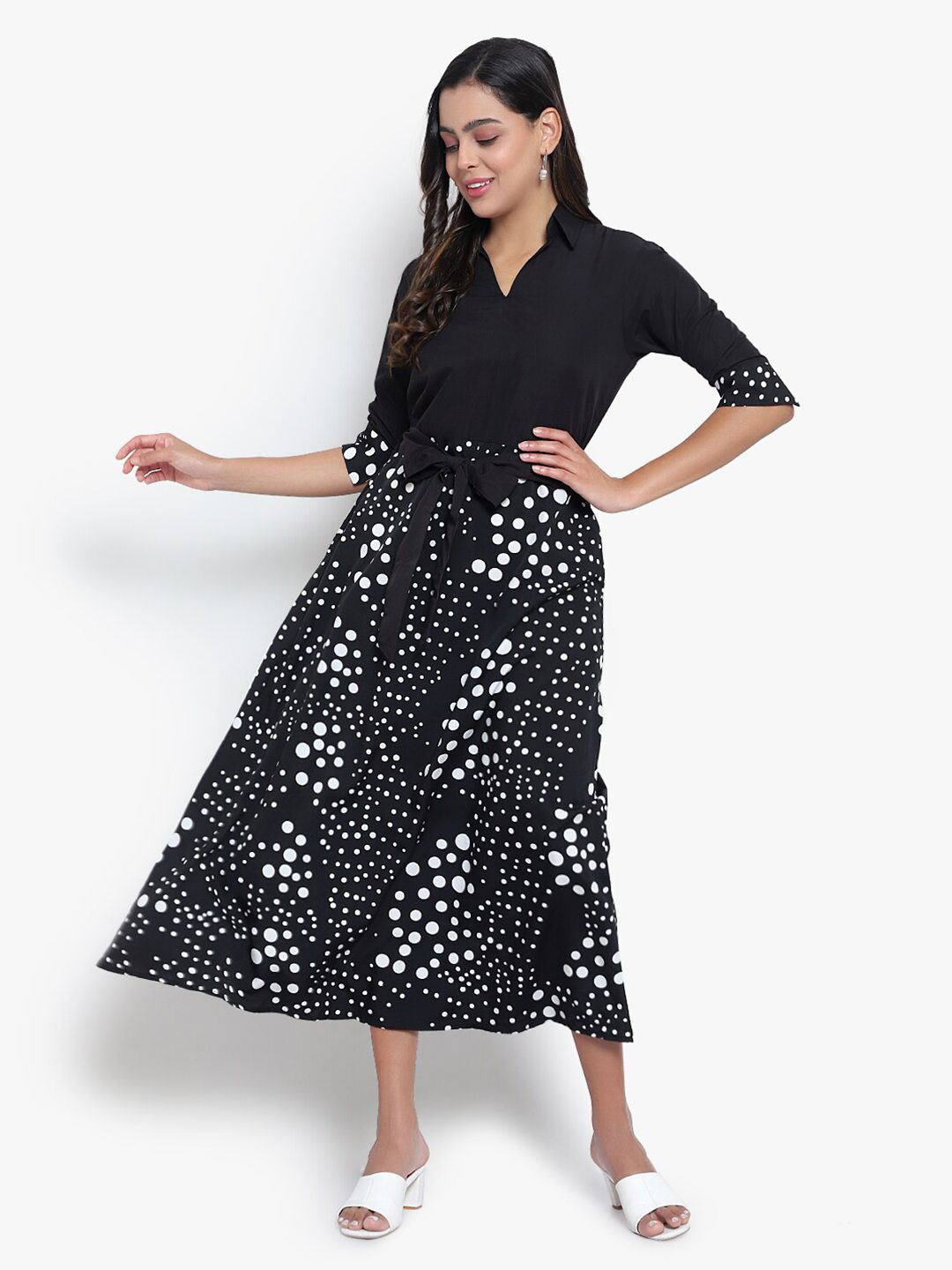 Black & White Polka Dot Dress — view 7