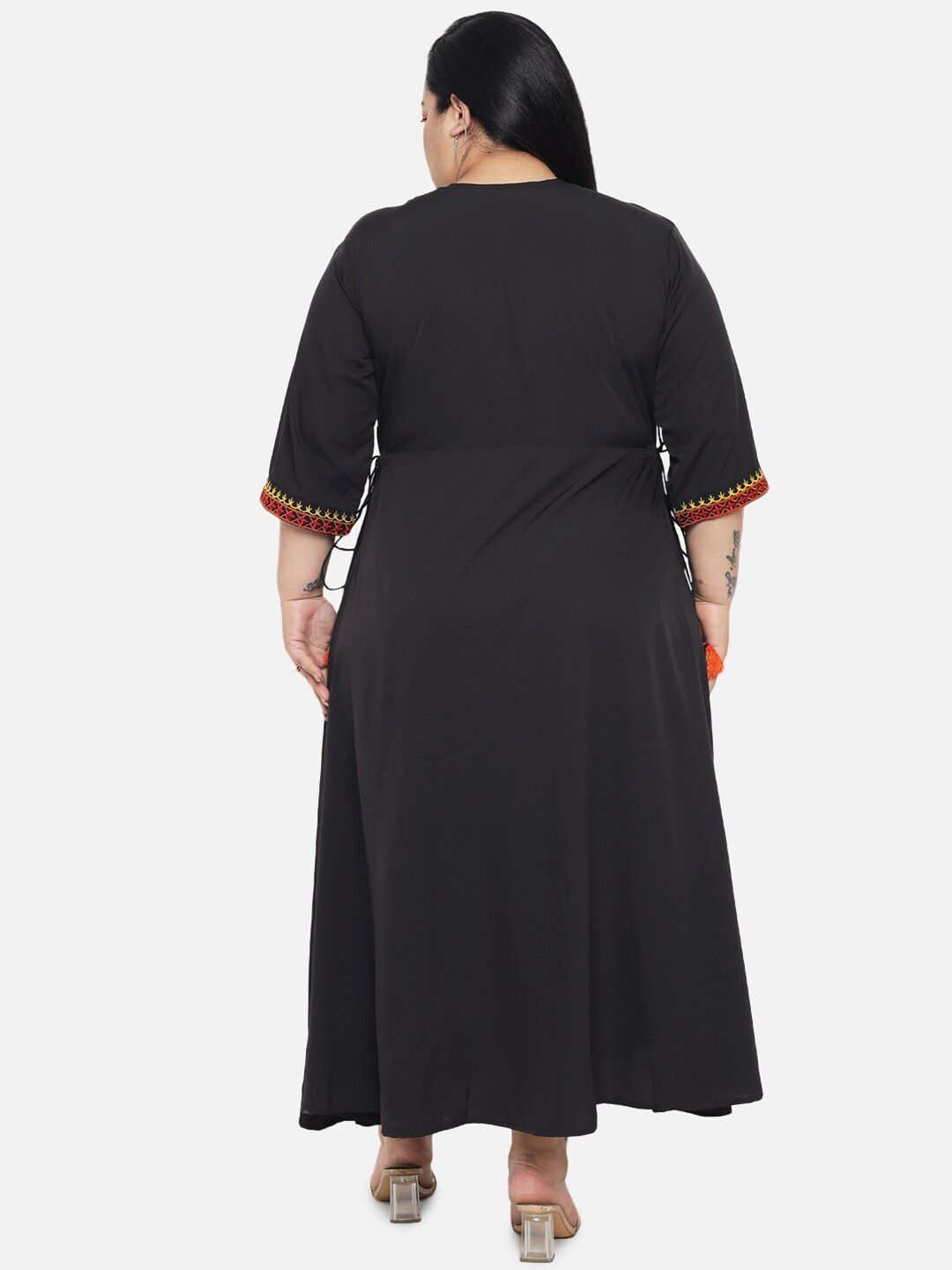 Black Embroidered Dress — view 5