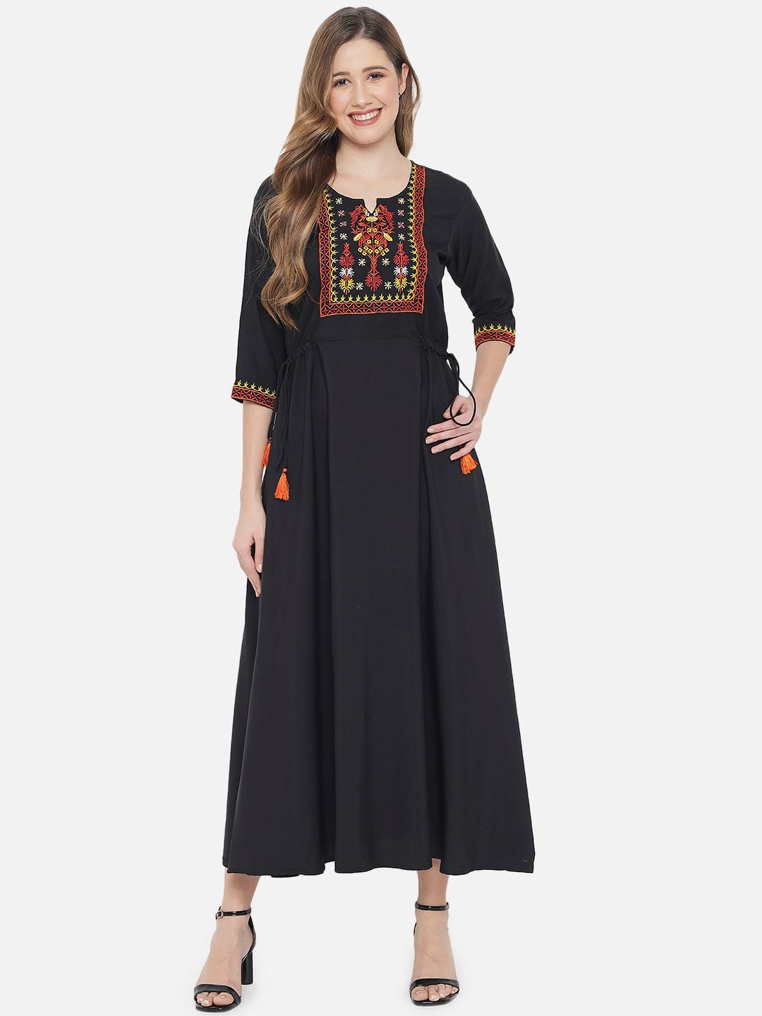 Black Embroidered Dress — view 8