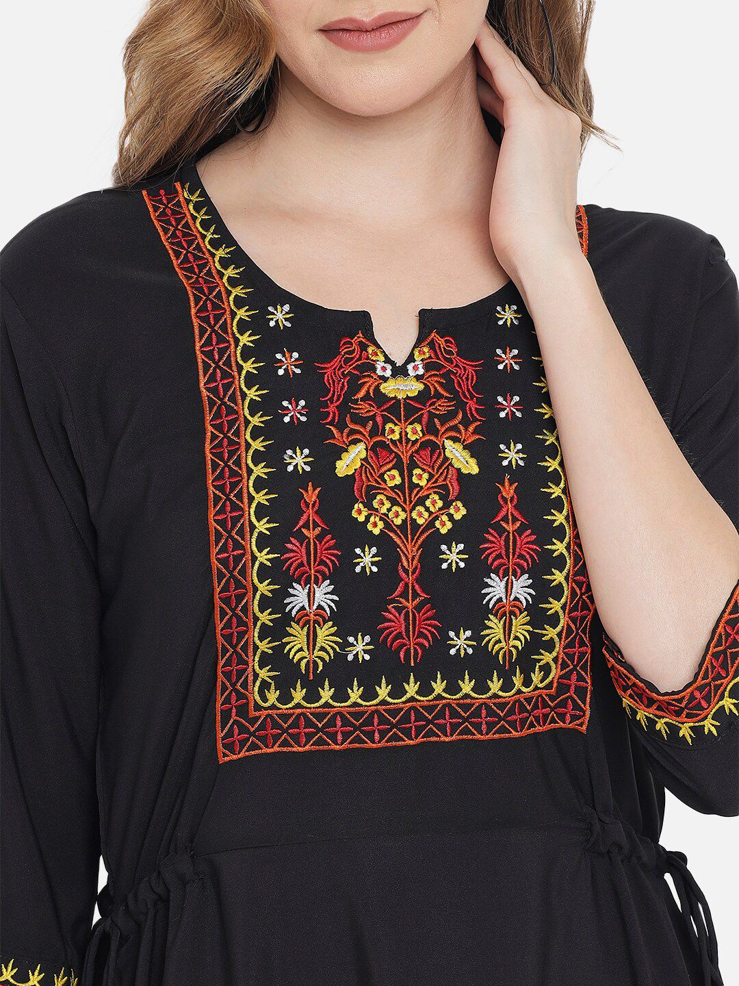 Black Embroidered Dress — view 9